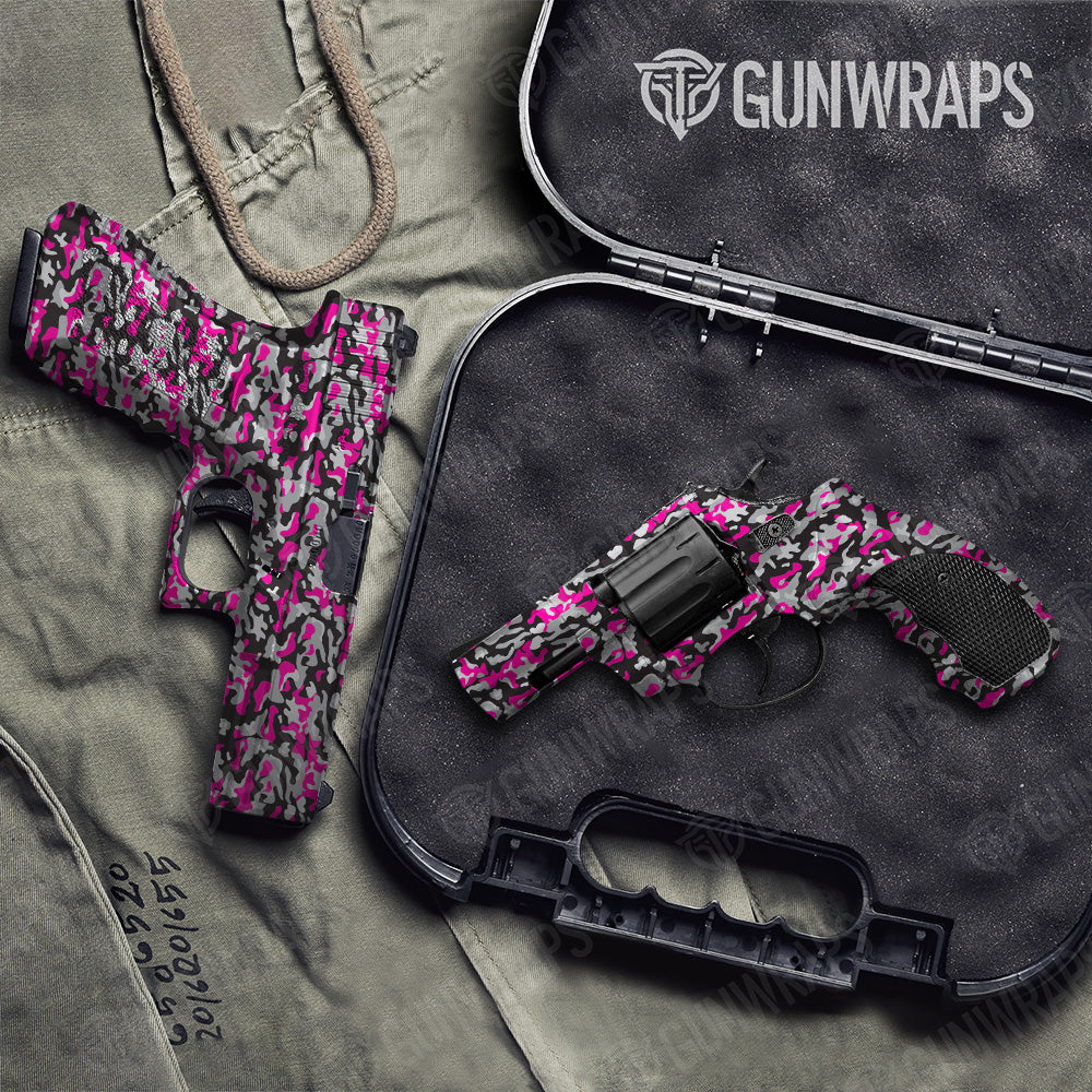 Handgun Classic Magenta Tiger Camo Gun Skin Vinyl Wrap