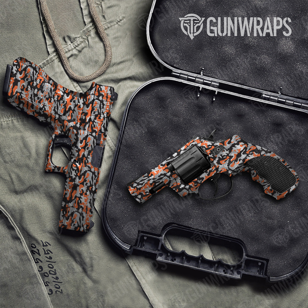 Handgun Classic Orange Tiger Camo Gun Skin Vinyl Wrap