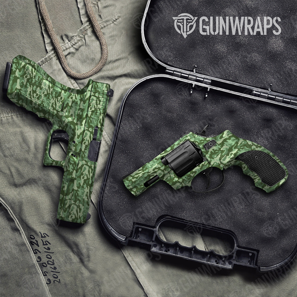 Handgun Classic Pistachio Camo Gun Skin Vinyl Wrap