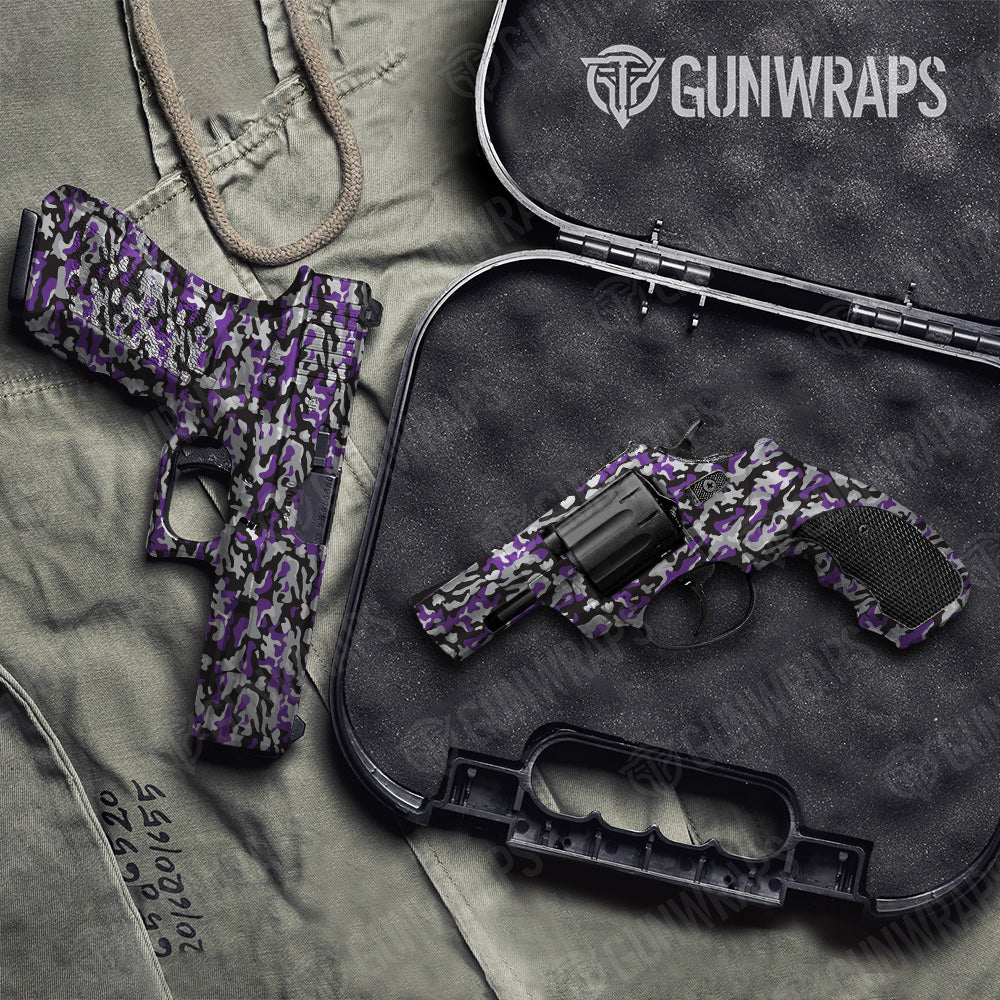 Handgun Classic Purple Tiger Camo Gun Skin Vinyl Wrap