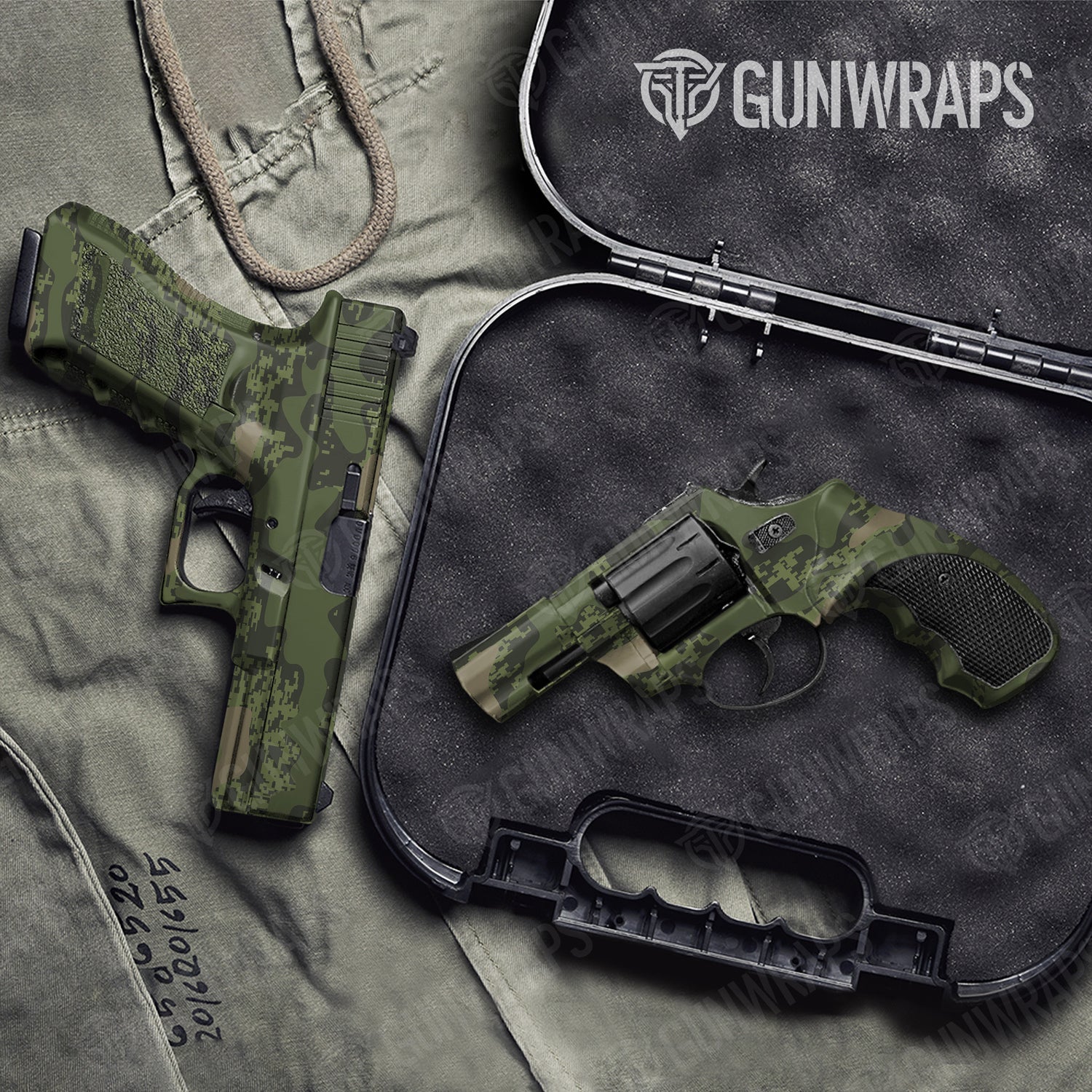 Handgun Compound Army Green Camo Gun Skin Vinyl Wrap