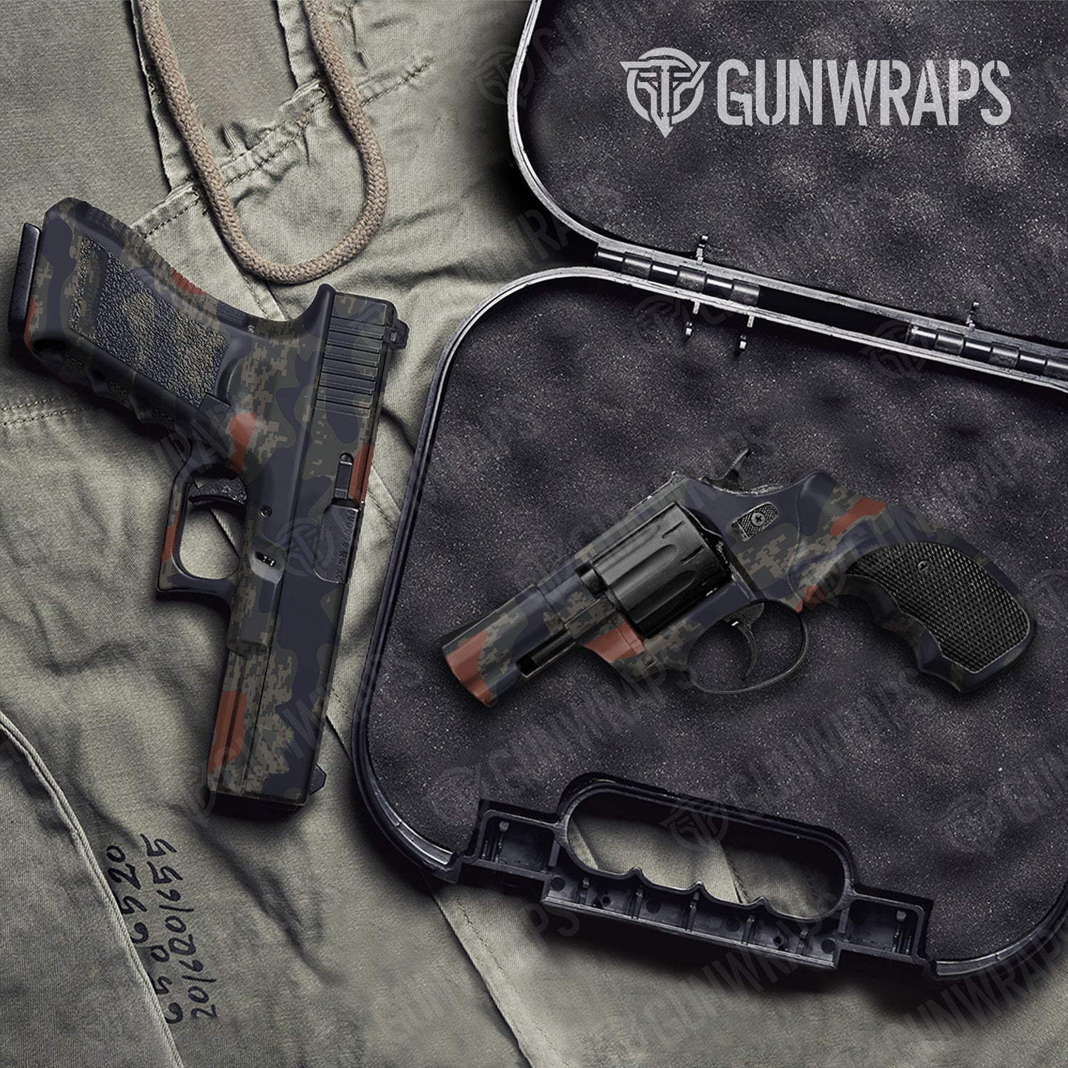 Handgun Compound Blue Copper Camo Gun Skin Vinyl Wrap