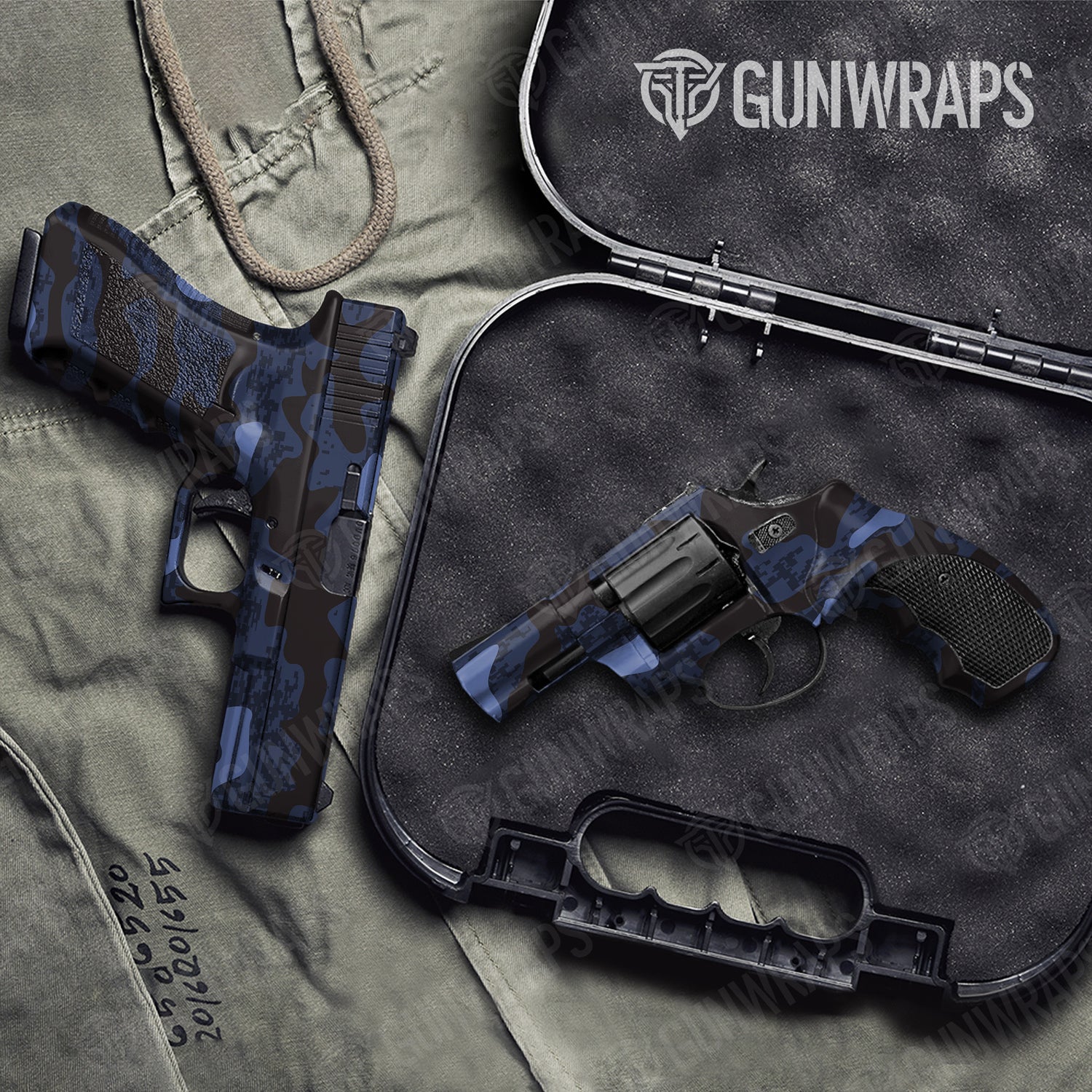 Handgun Compound Blue Midnight Camo Gun Skin Vinyl Wrap