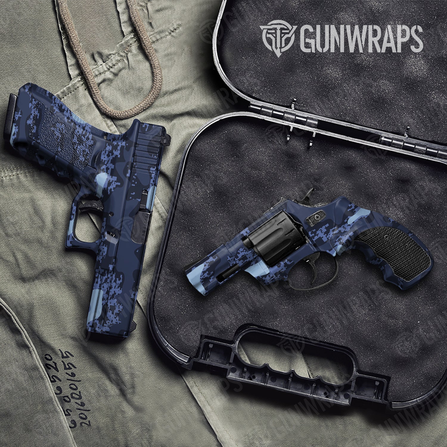 Handgun Compound Blue Urban Night Camo Gun Skin Vinyl Wrap