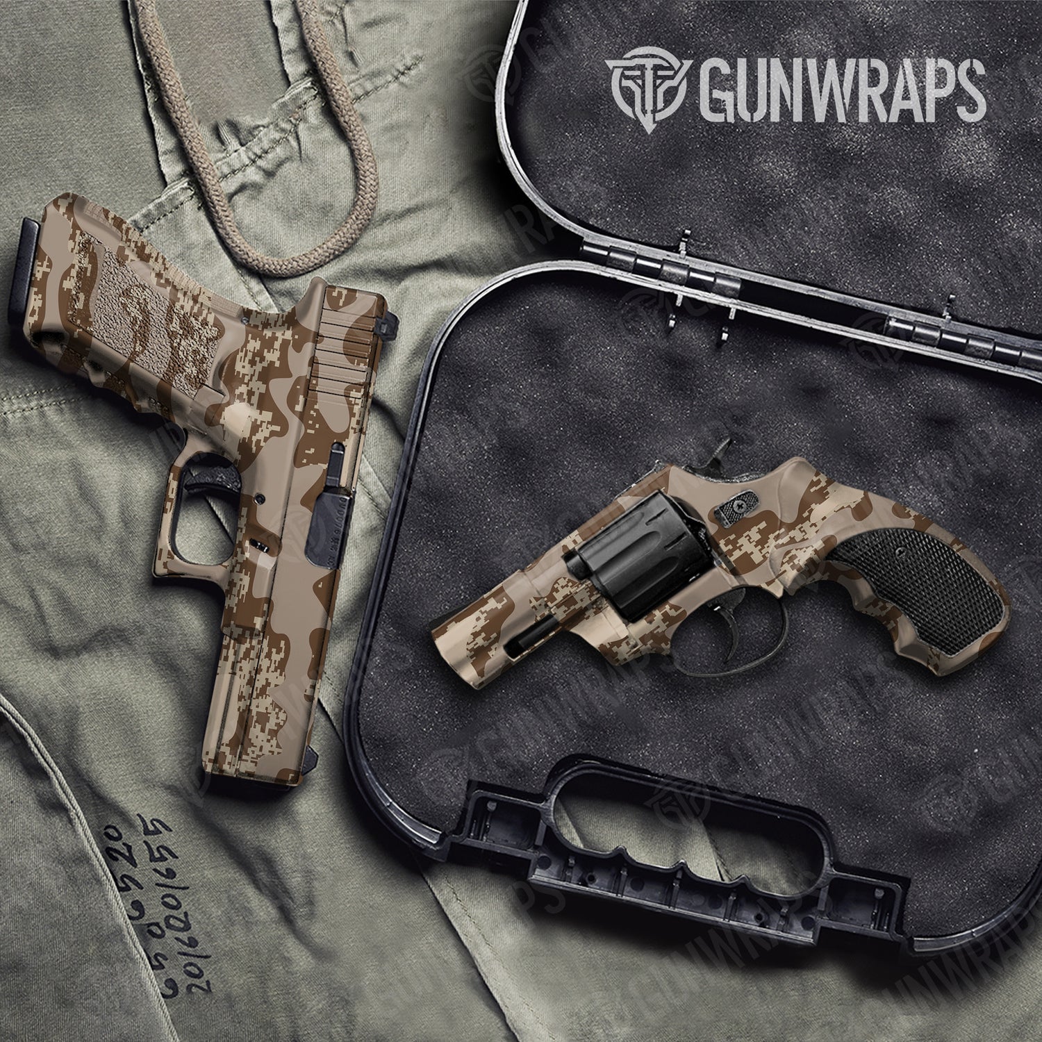 Handgun Compound Desert Camo Gun Skin Vinyl Wrap