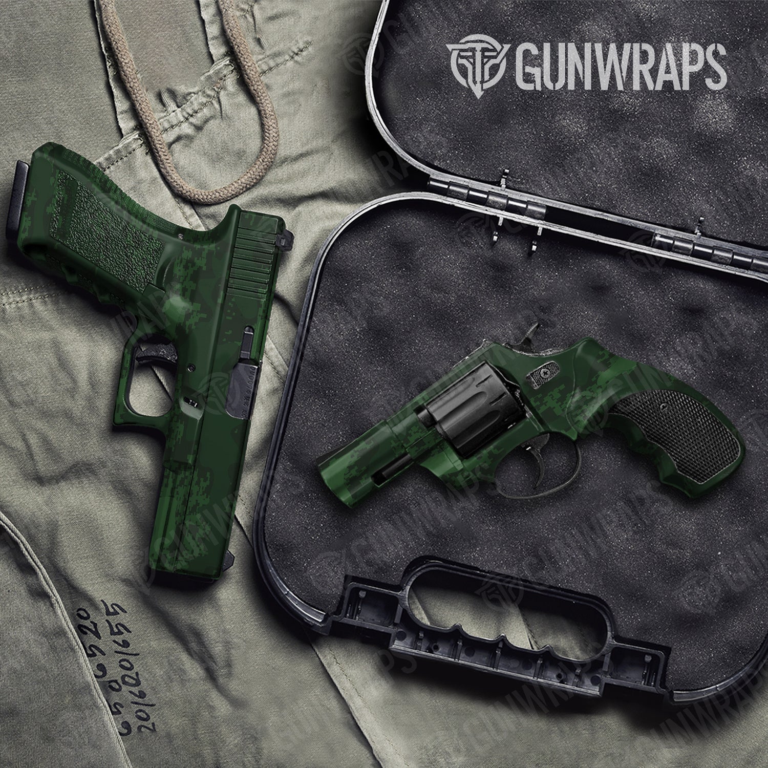 Handgun Compound Elite Green Camo Gun Skin Vinyl Wrap