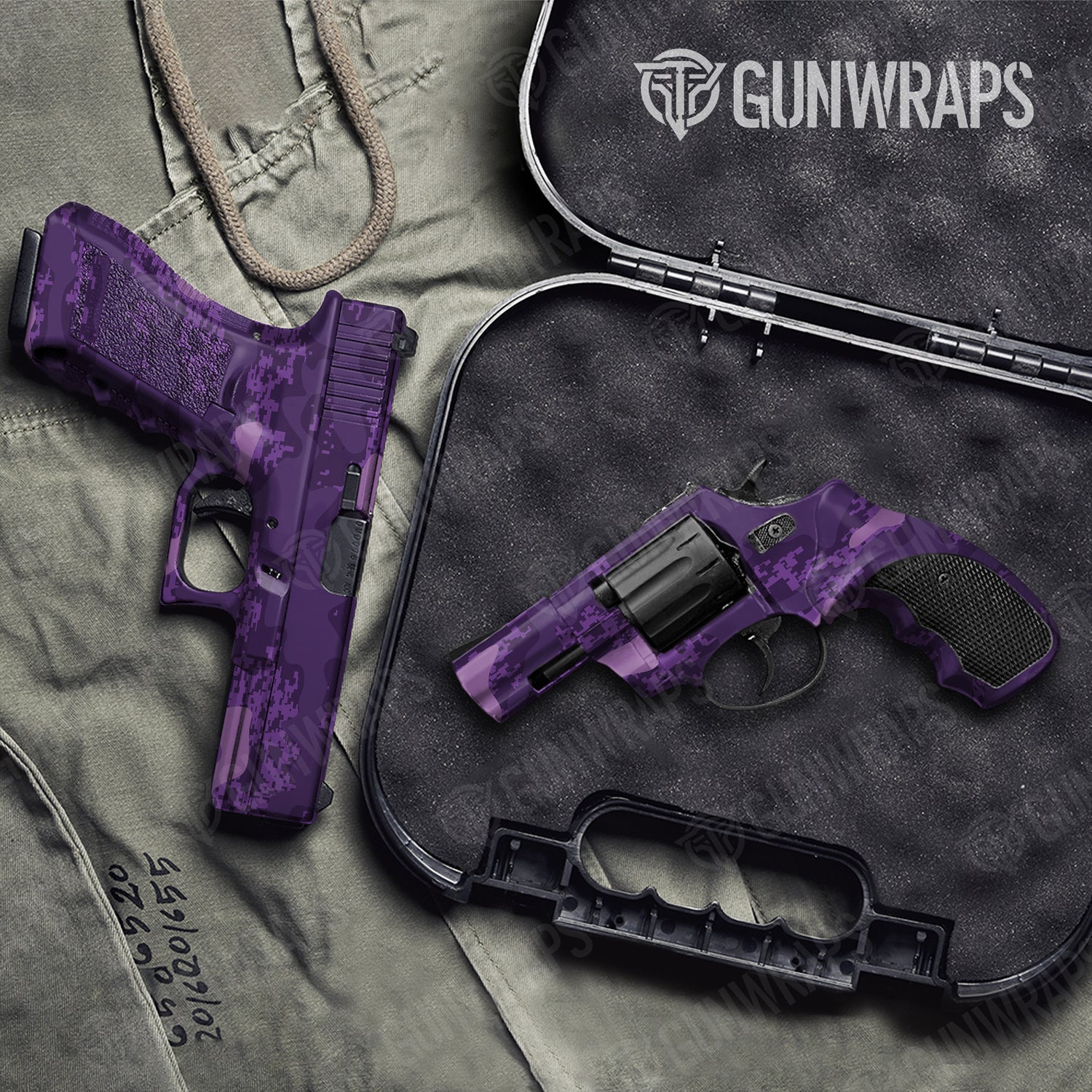 Handgun Compound Elite Purple Camo Gun Skin Vinyl Wrap