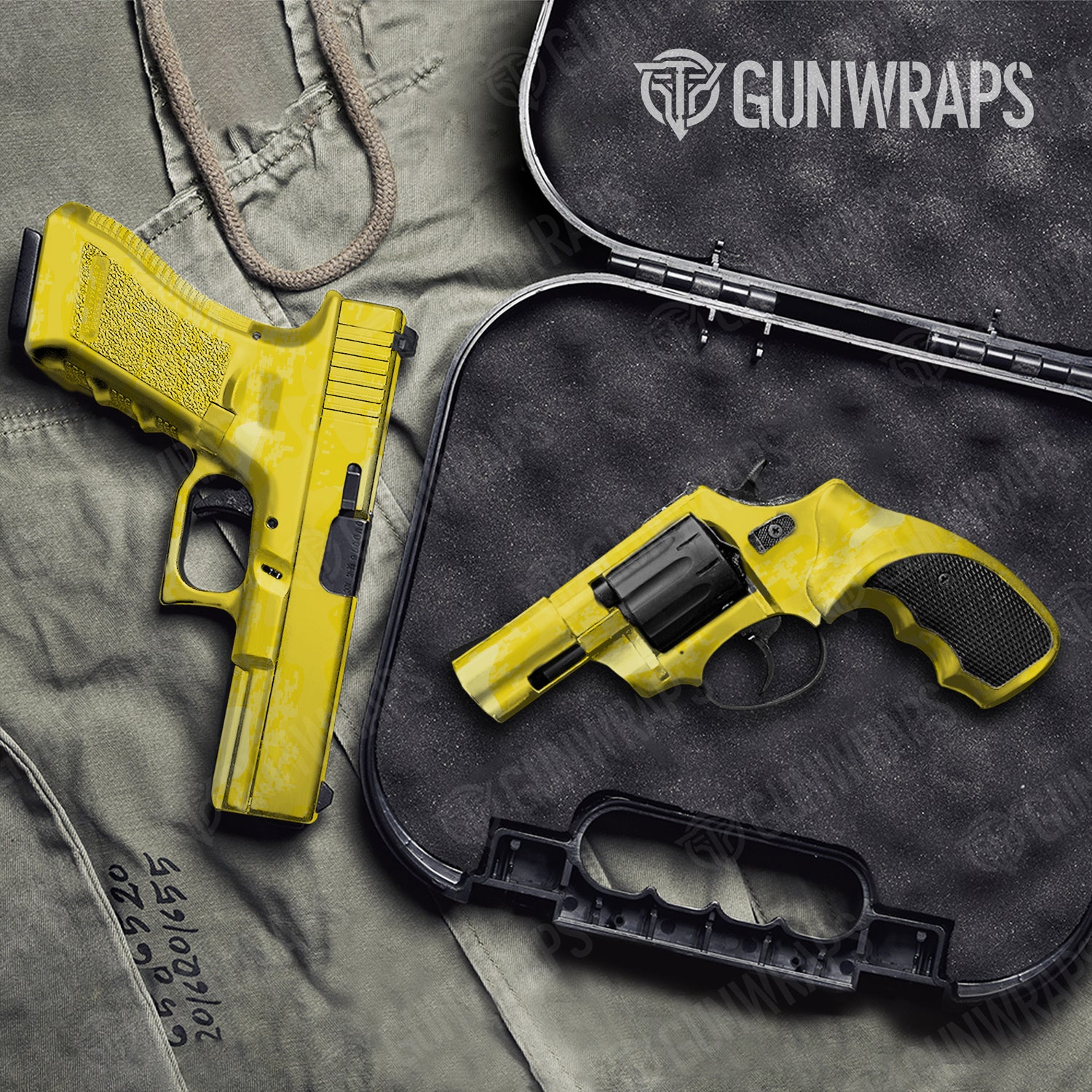 Handgun Compound Elite Yellow Camo Gun Skin Vinyl Wrap