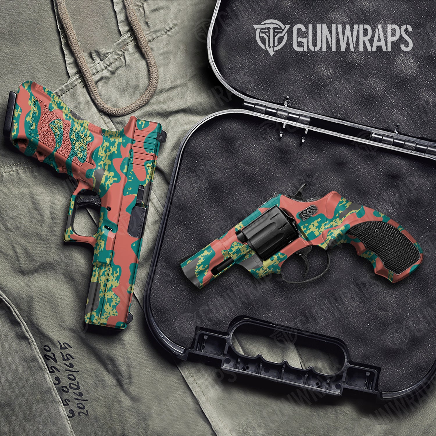 Handgun Compound Fiesta Camo Gun Skin Vinyl Wrap