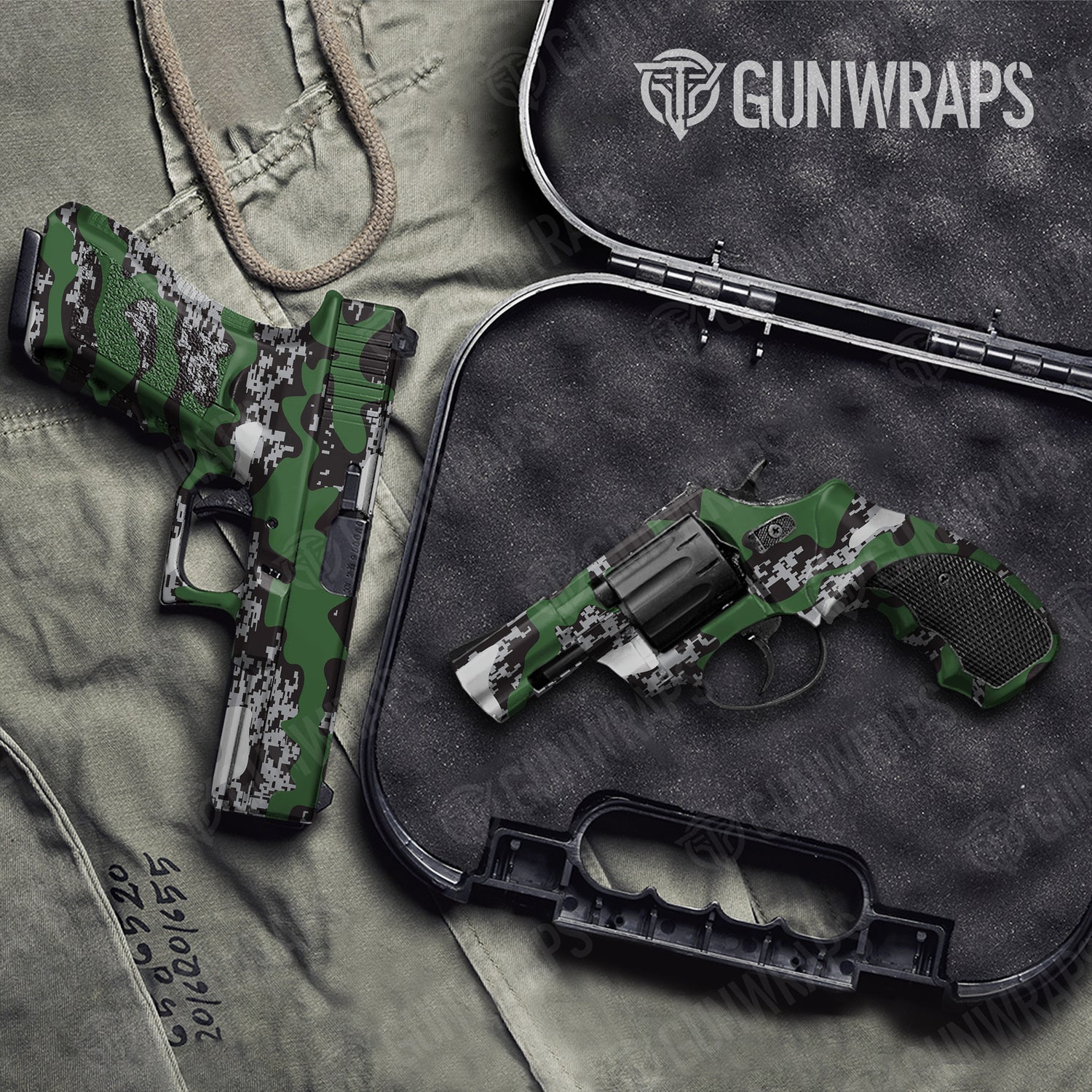 Handgun Compound Green Tiger Camo Gun Skin Vinyl Wrap