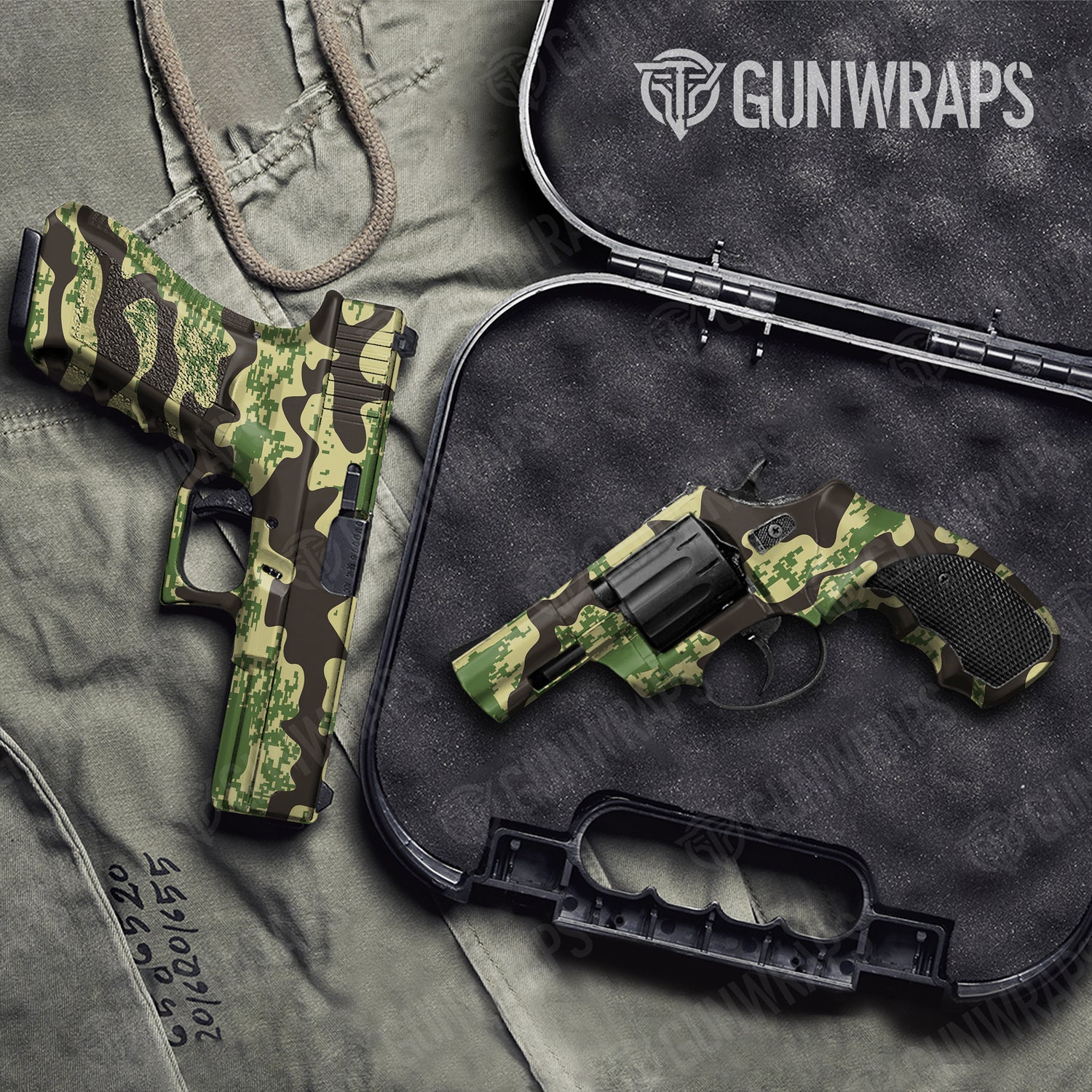 Handgun Compound Jungle Camo Gun Skin Vinyl Wrap