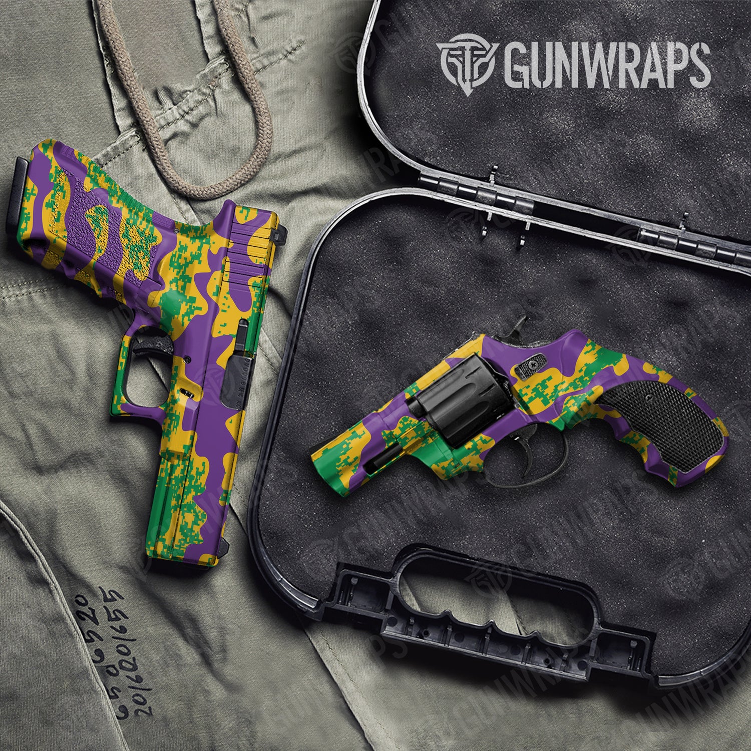 Handgun Compound Mardi Gras Camo Gun Skin Vinyl Wrap