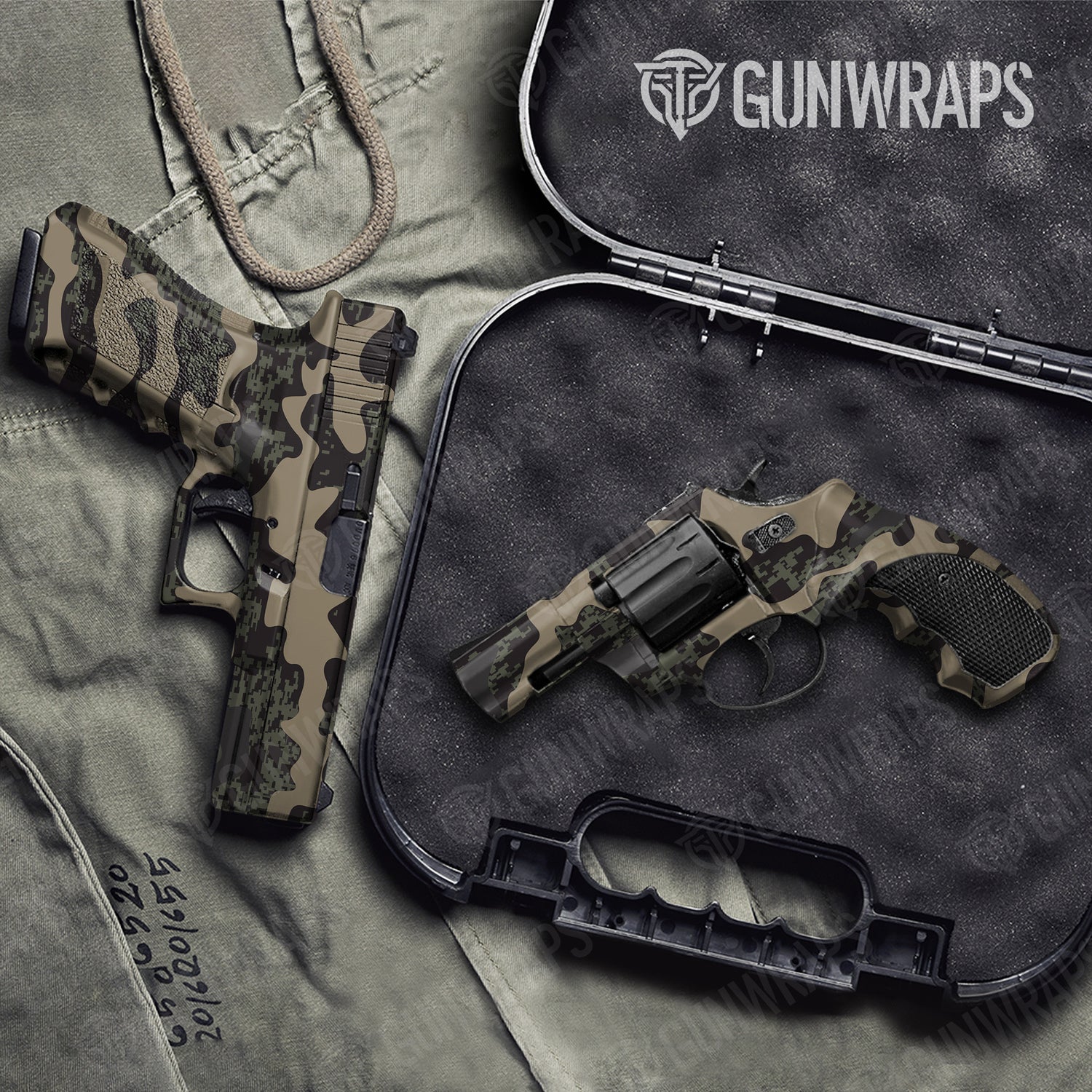 Handgun Compound Militant Charcoal Camo Gun Skin Vinyl Wrap