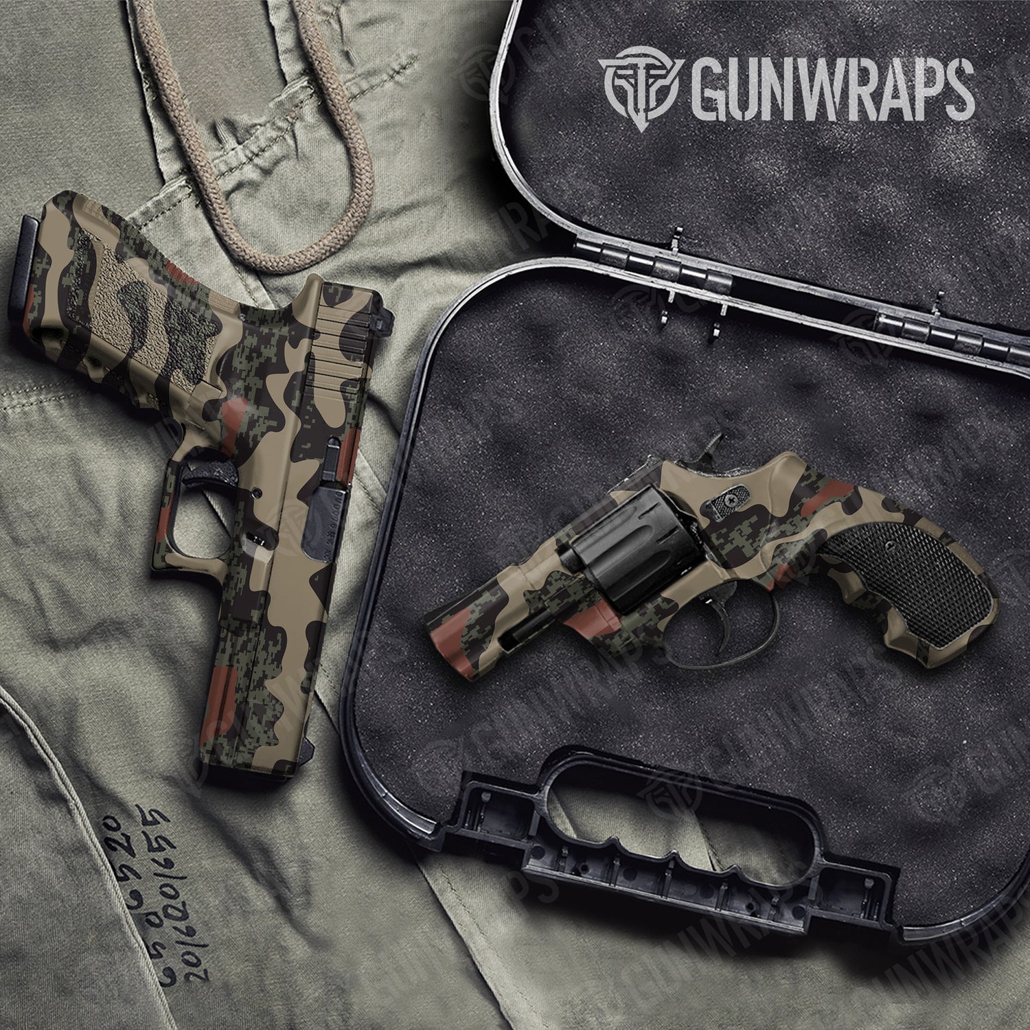 Handgun Compound Militant Copper Camo Gun Skin Vinyl Wrap