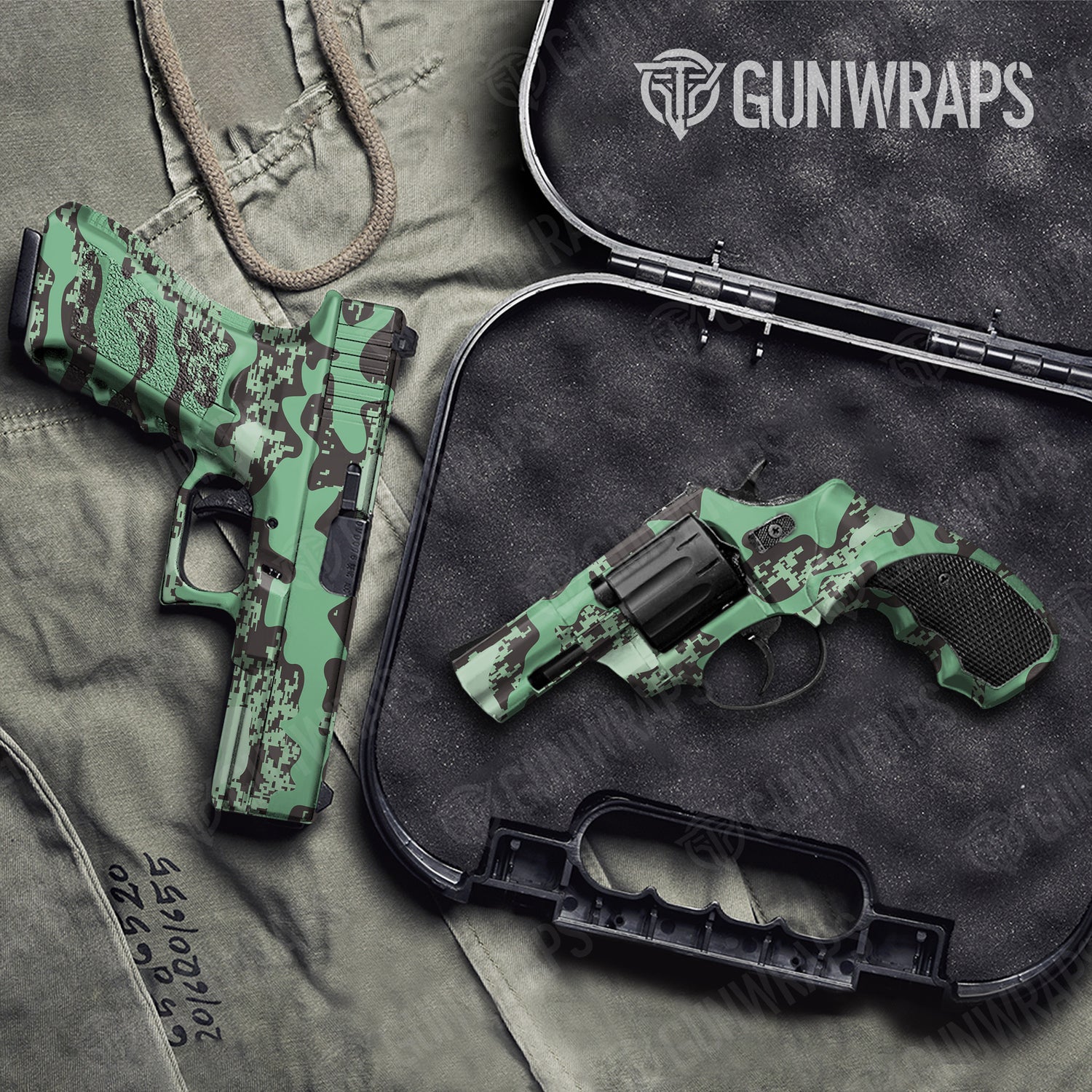 Handgun Compound Mint Chocolate Chip Camo Gun Skin Vinyl Wrap