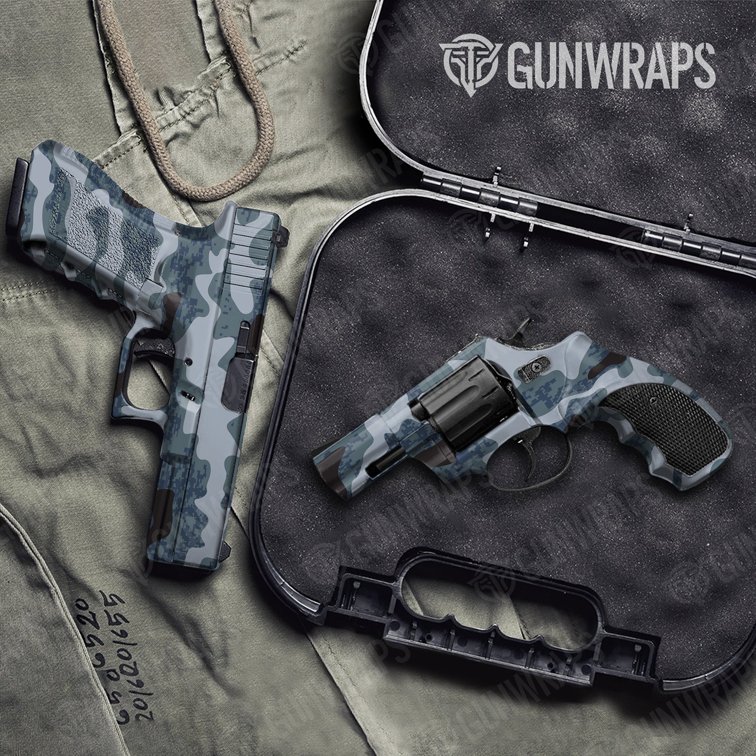 Handgun Compound Navy Camo Gun Skin Vinyl Wrap