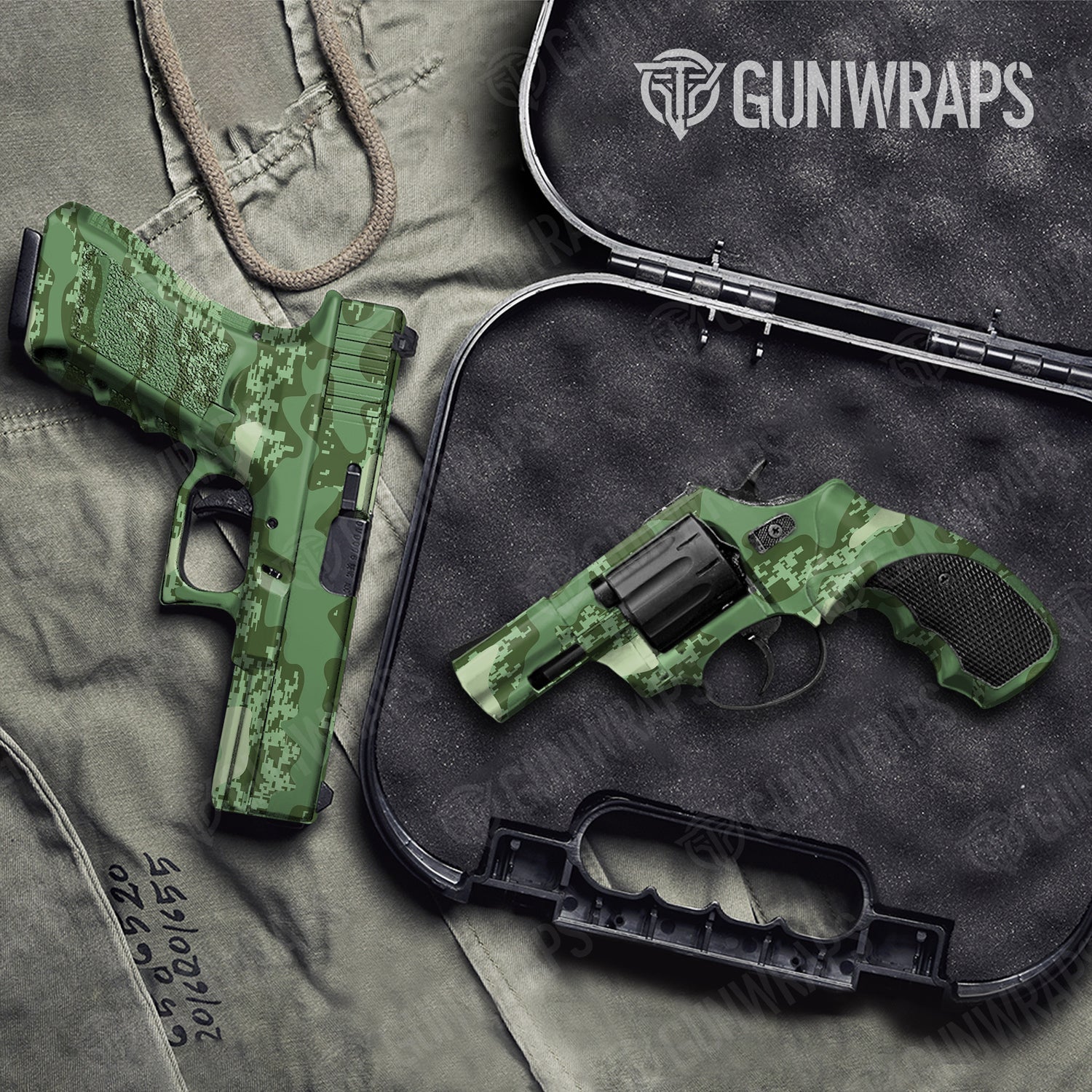 Handgun Compound Pistachio Camo Gun Skin Vinyl Wrap