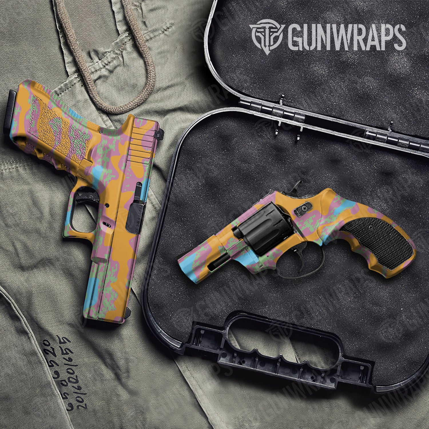 Handgun Compound Sherbert Camo Gun Skin Vinyl Wrap