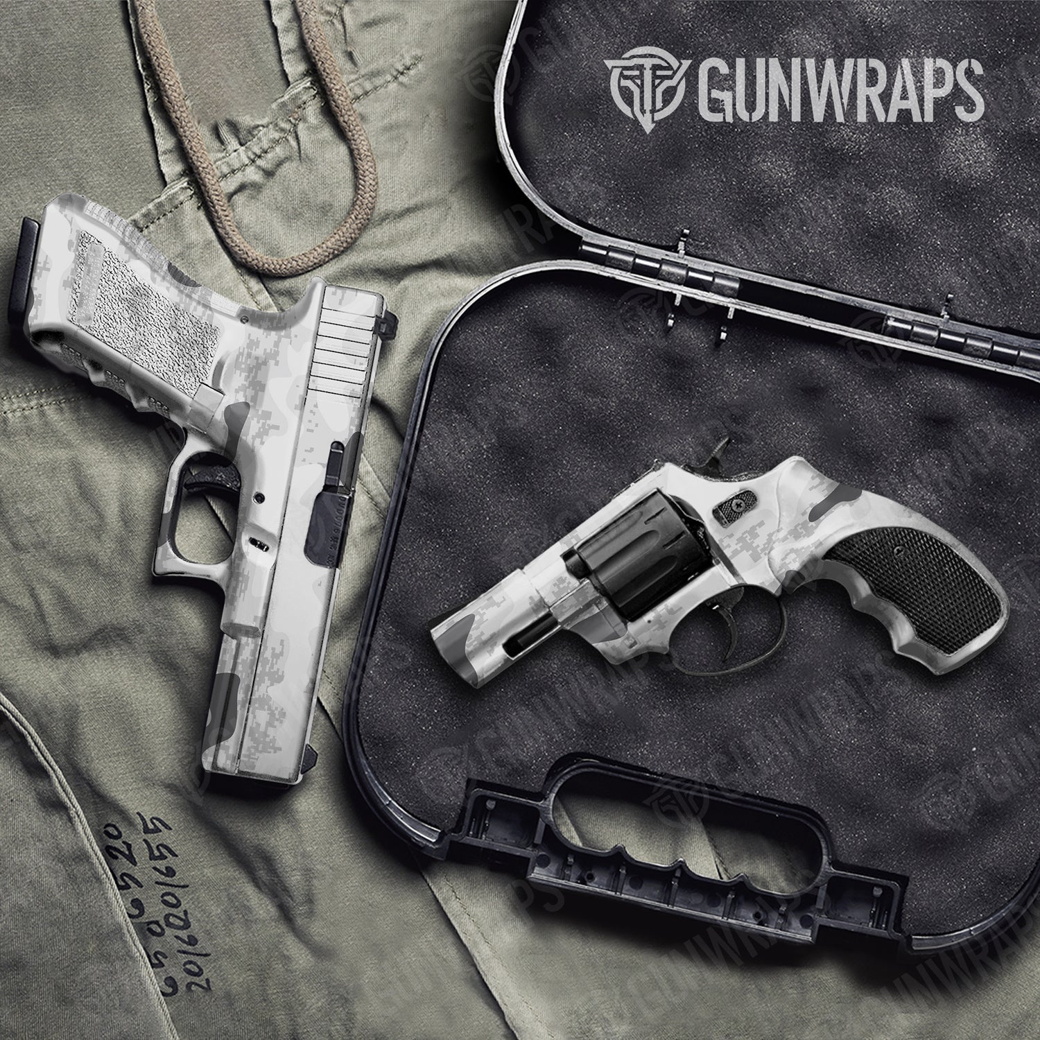 Handgun Compound Snow Camo Gun Skin Vinyl Wrap