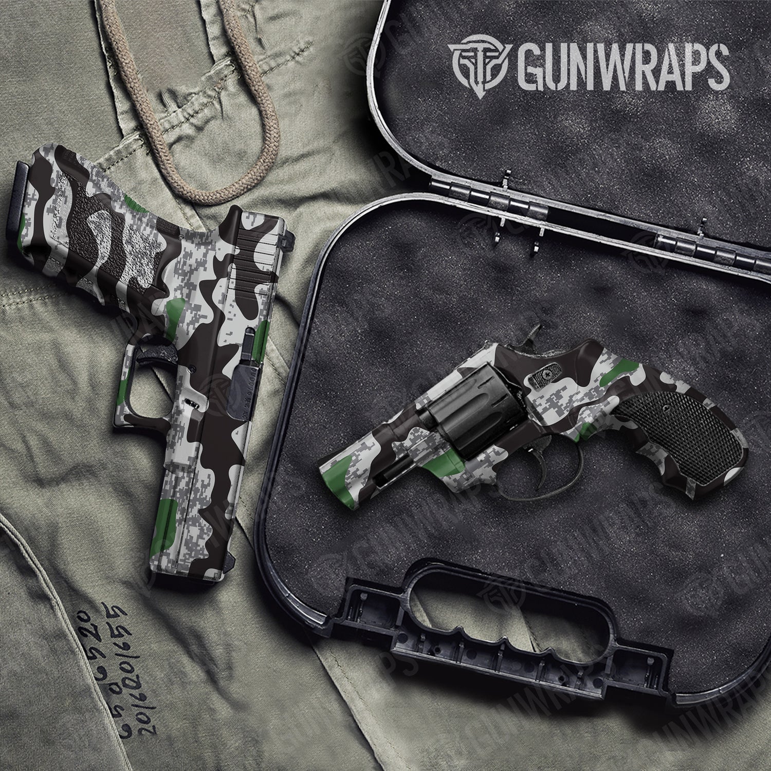 Handgun Compound Urban Green Camo Gun Skin Vinyl Wrap