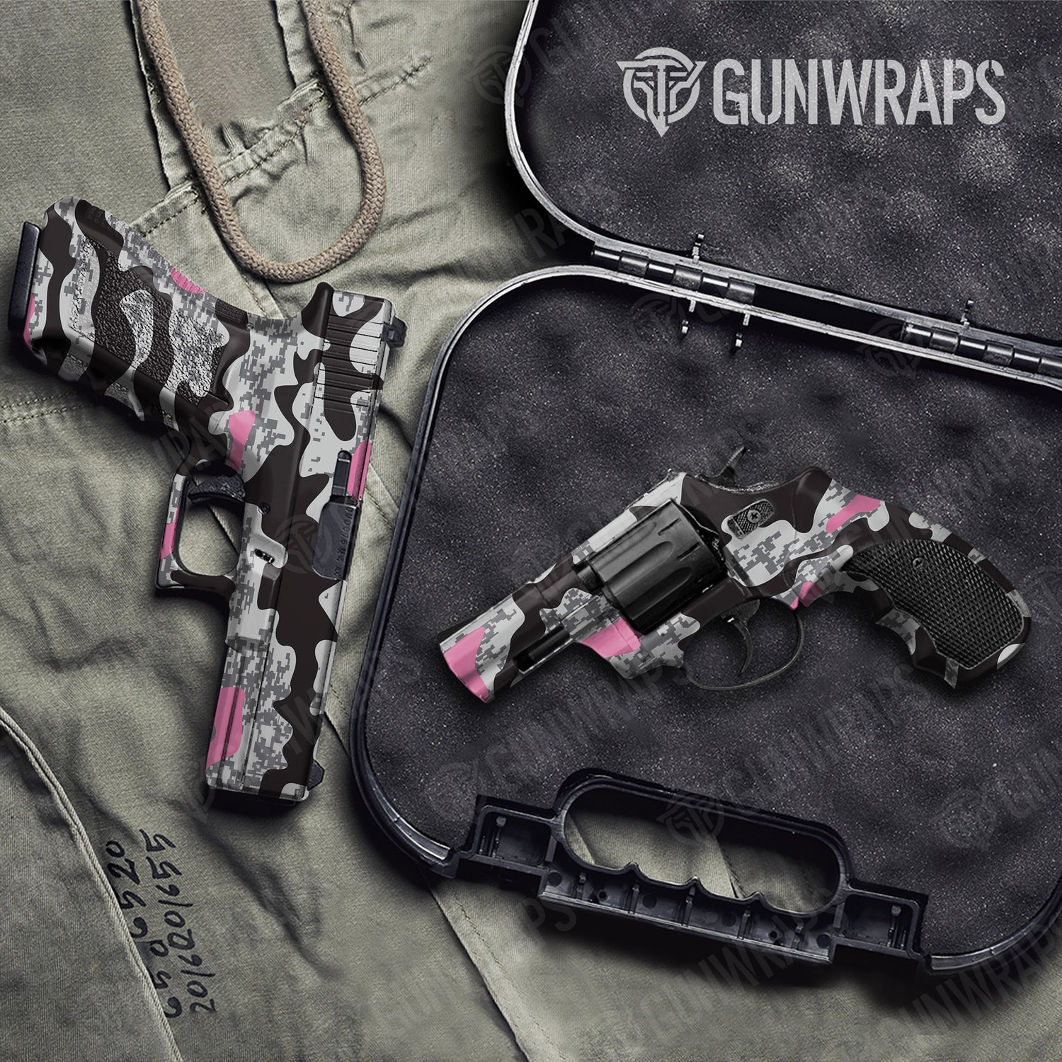 Handgun Compound Urban Pink Camo Gun Skin Vinyl Wrap