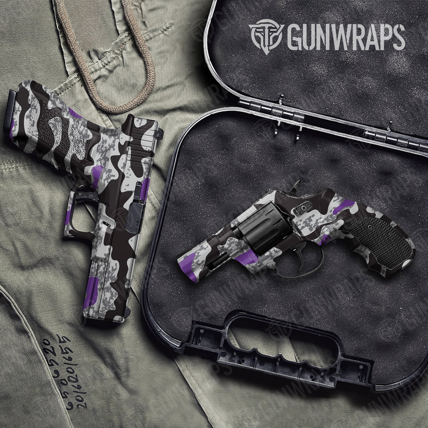 Handgun Compound Urban Purple Camo Gun Skin Vinyl Wrap