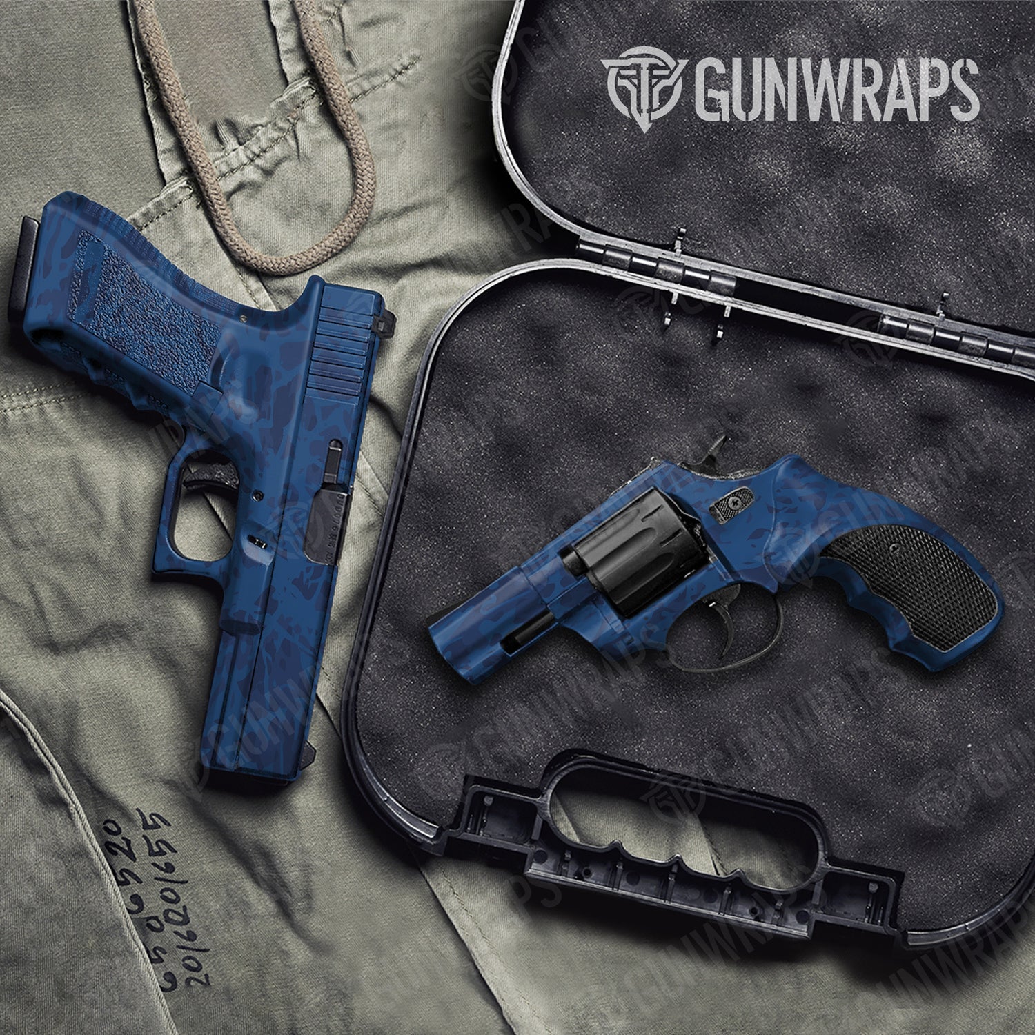 Handgun Crystal Elite Blue Camo Gun Skin Vinyl Wrap