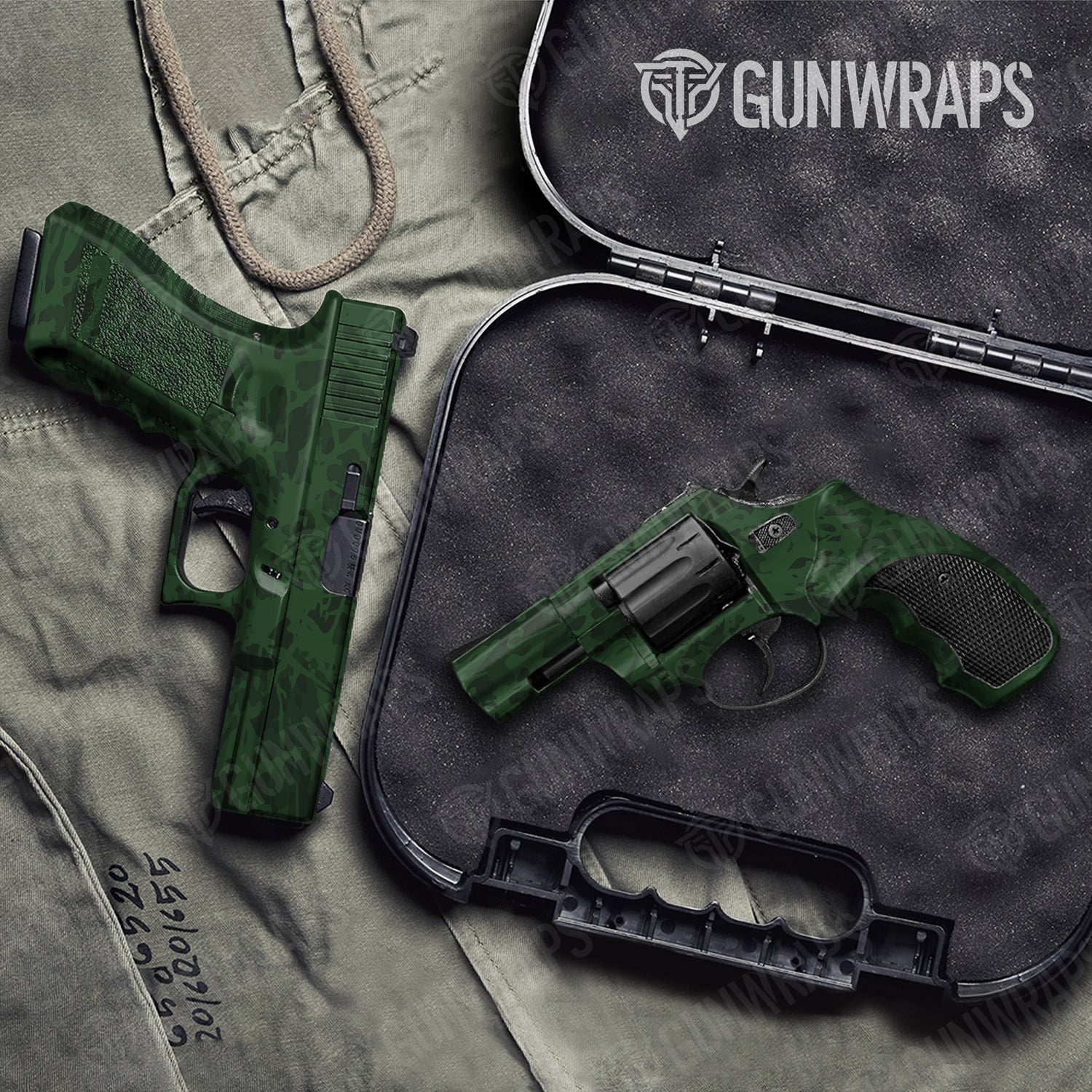 Handgun Crystal Elite Green Camo Gun Skin Vinyl Wrap