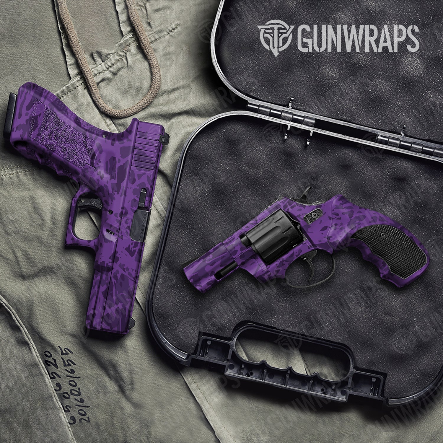 Handgun Crystal Elite Purple Camo Gun Skin Vinyl Wrap