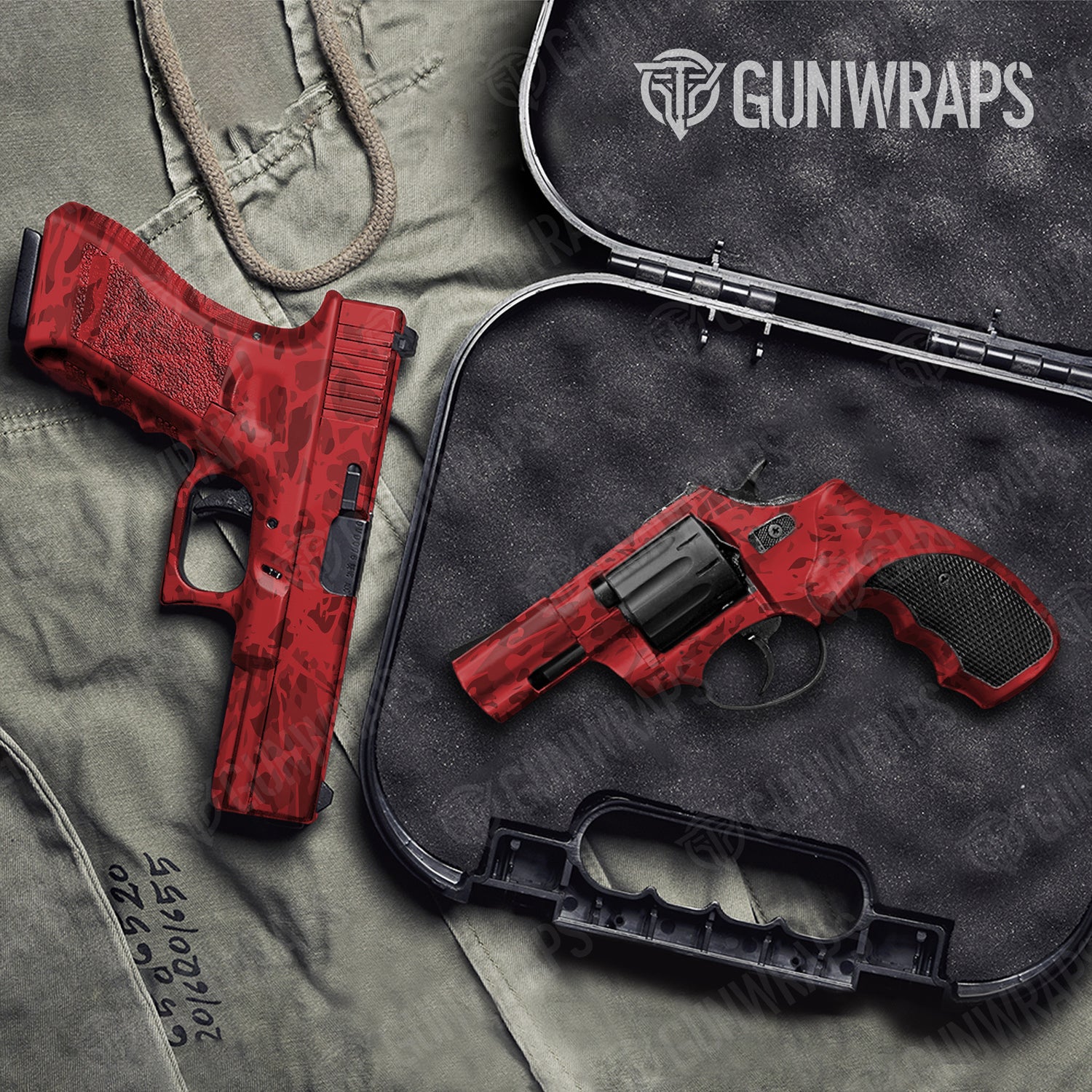 Handgun Crystal Elite Red Camo Gun Skin Vinyl Wrap