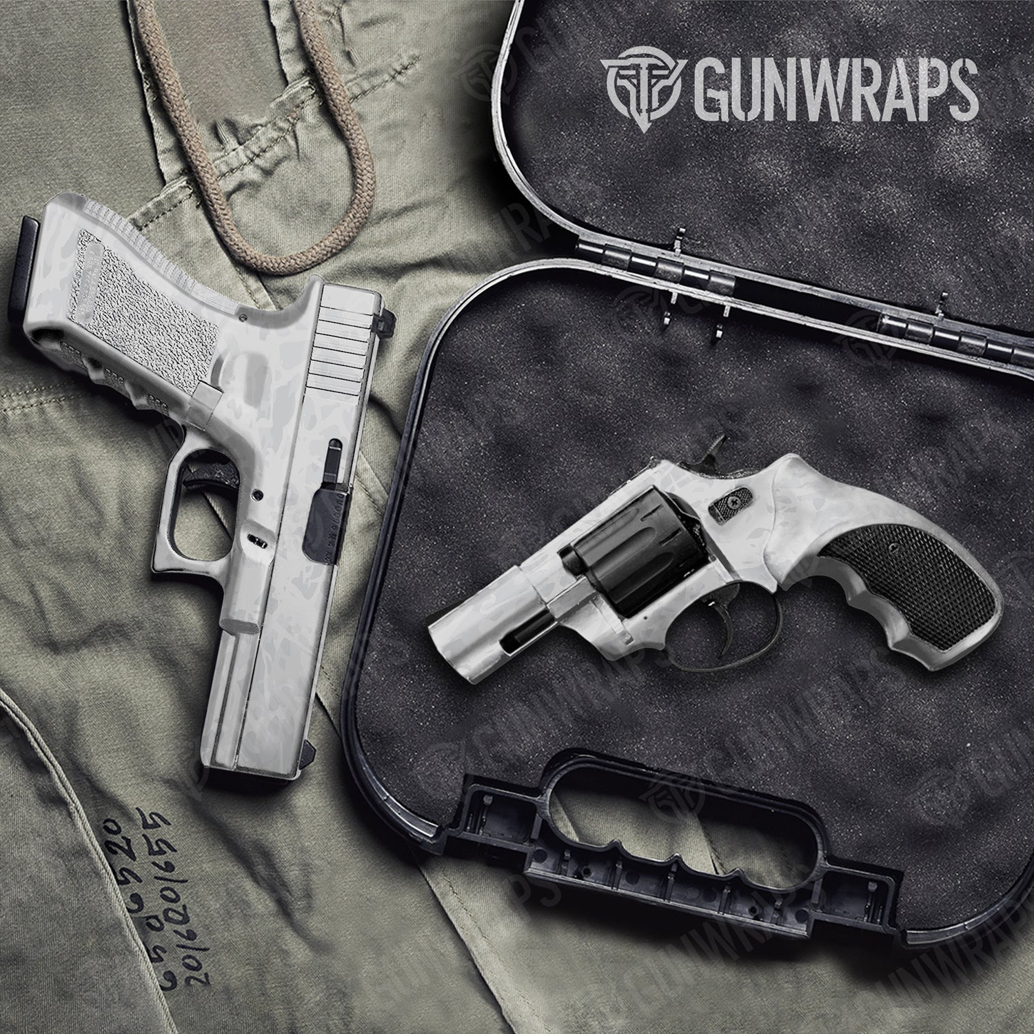 Handgun Crystal Elite White Camo Gun Skin Vinyl Wrap