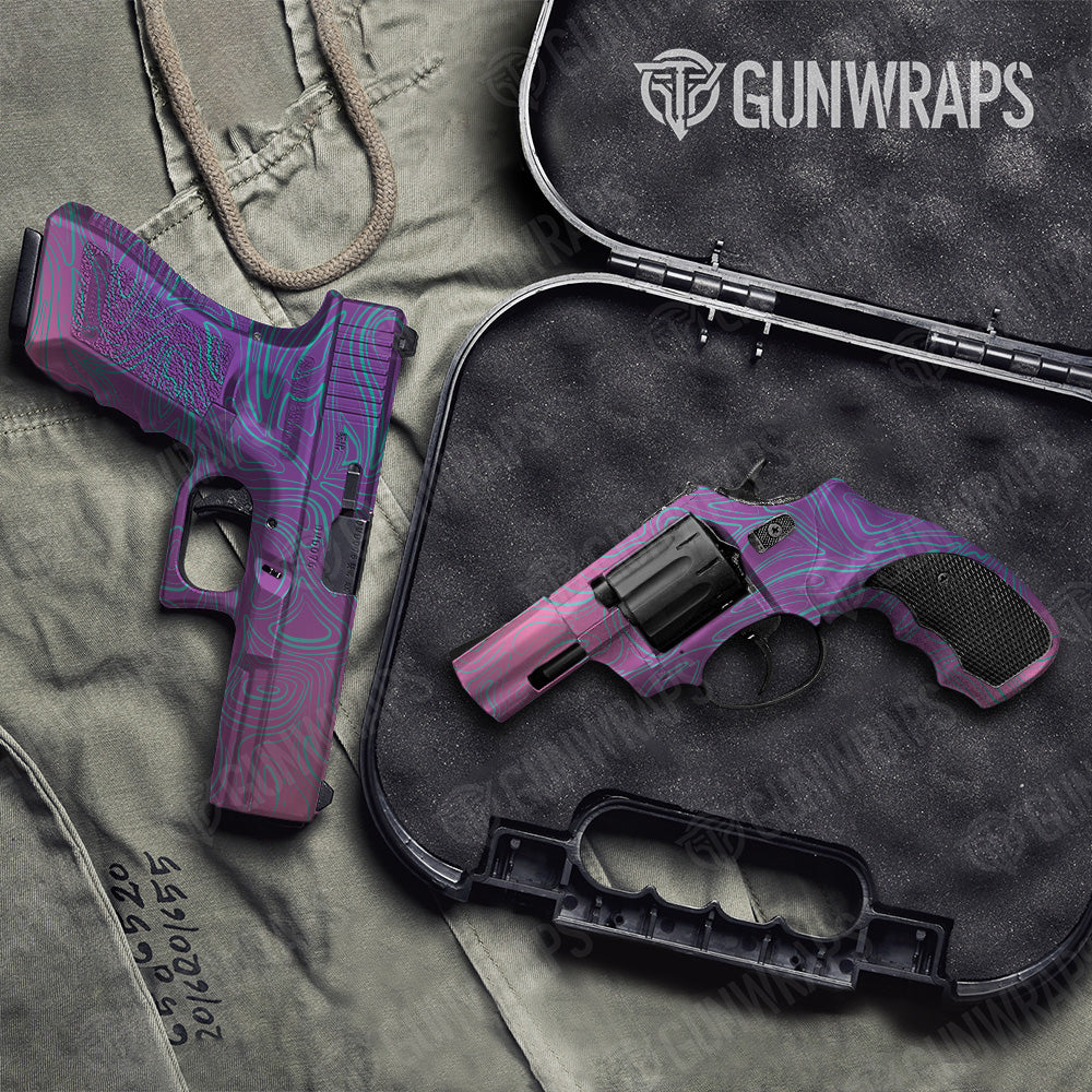 Handgun Damascus Aurora Camo Gun Skin Vinyl Wrap