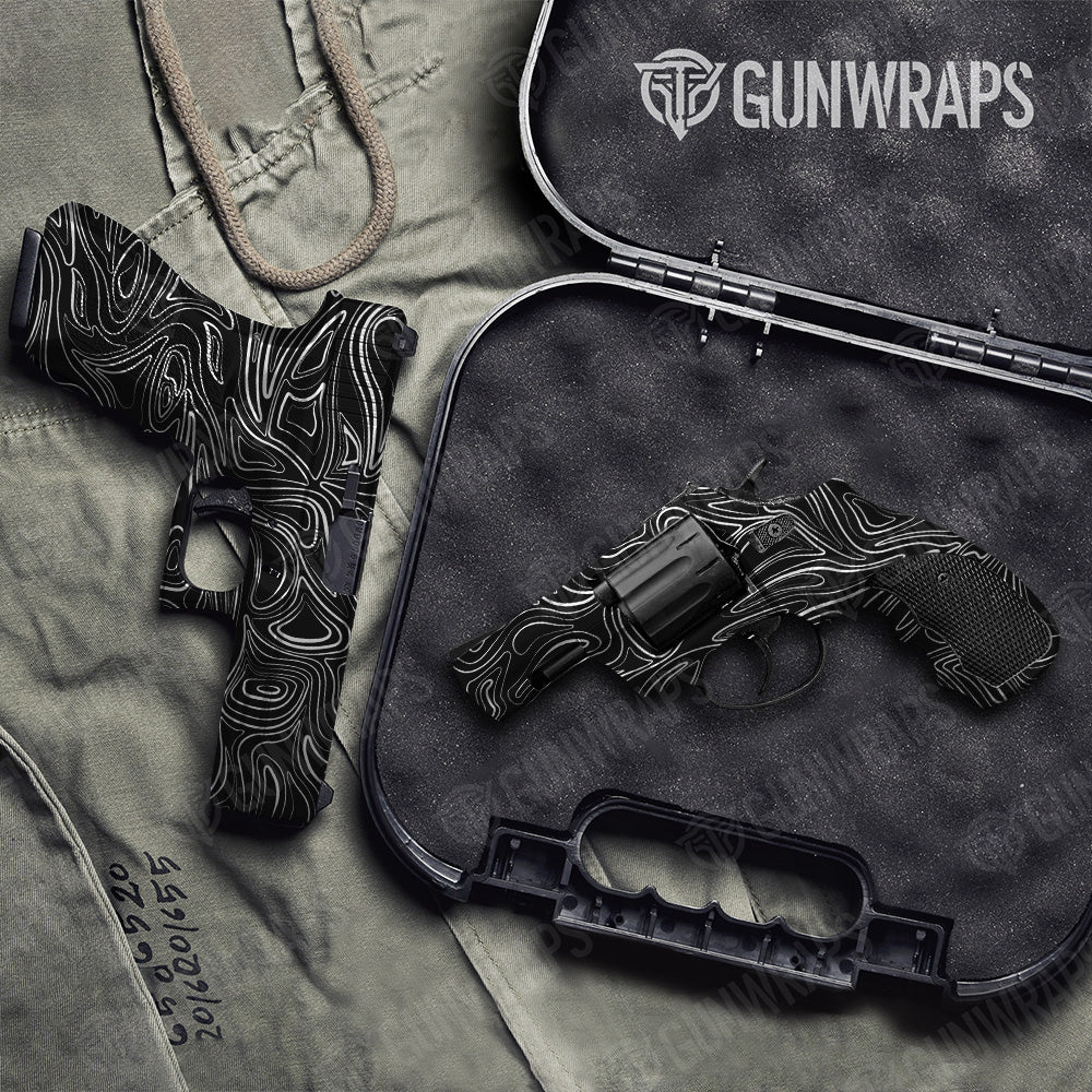 Handgun Damascus Black Camo Gun Skin Vinyl Wrap