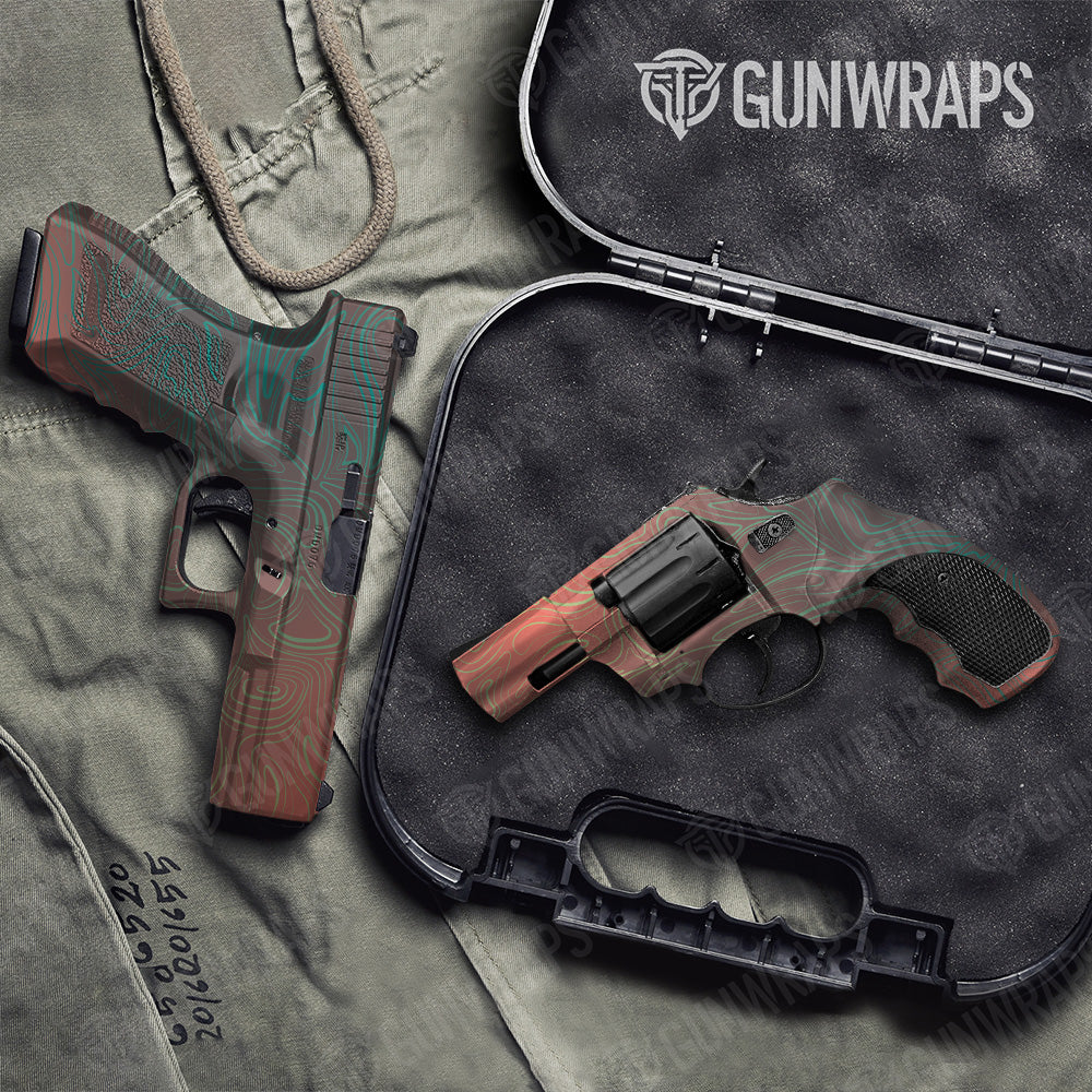 Handgun Damascus Fiesta Camo Gun Skin Vinyl Wrap