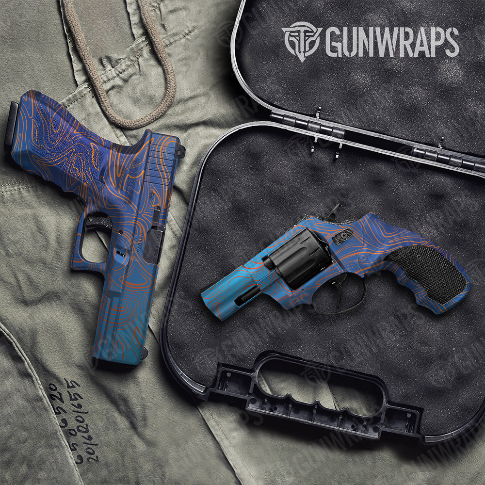 Handgun Damascus Fire And Ice Camo Gun Skin Vinyl Wrap