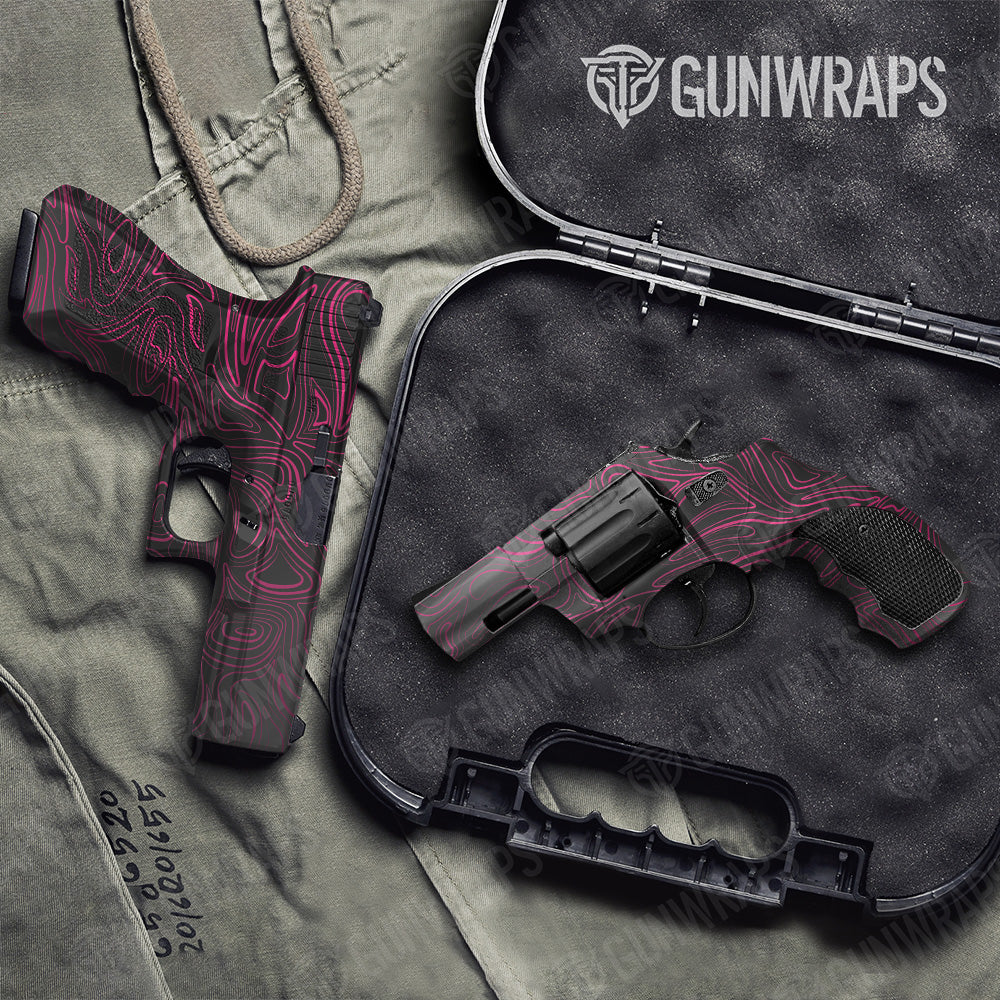 Handgun Damascus Magenta Camo Gun Skin Vinyl Wrap