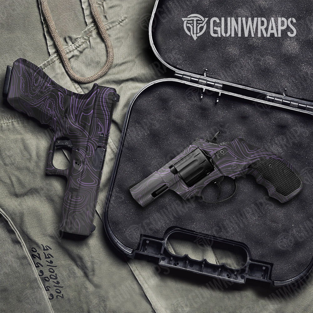 Handgun Damascus Purple Camo Gun Skin Vinyl Wrap