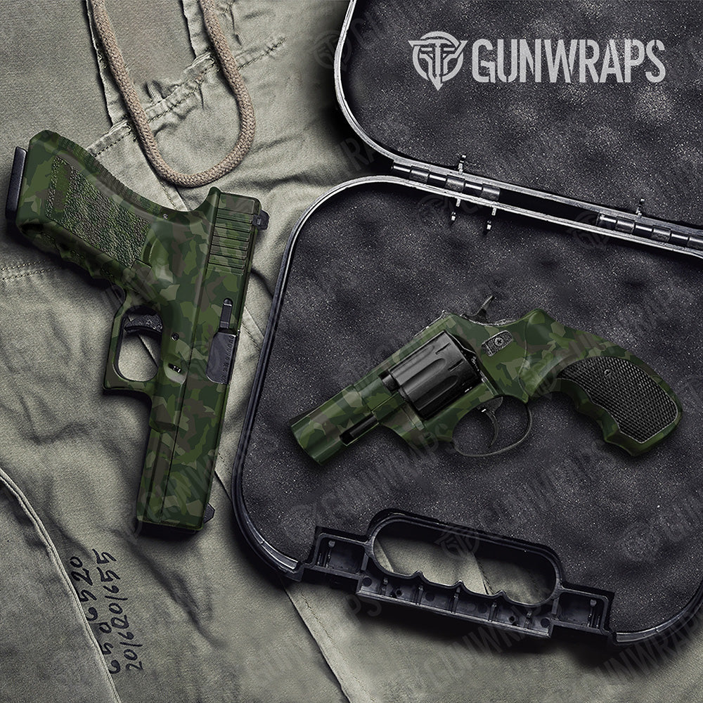 Handgun Erratic Army Dark Green Camo Gun Skin Vinyl Wrap