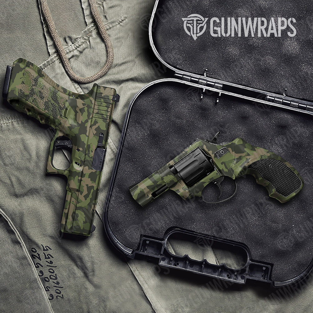 Handgun Erratic Army Green Camo Gun Skin Vinyl Wrap