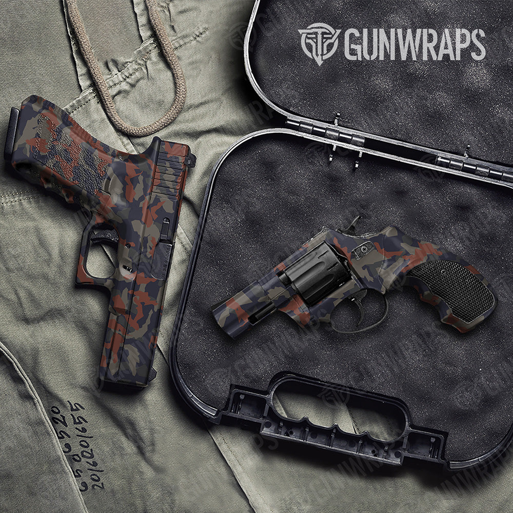 Handgun Erratic Blue Copper Camo Gun Skin Vinyl Wrap