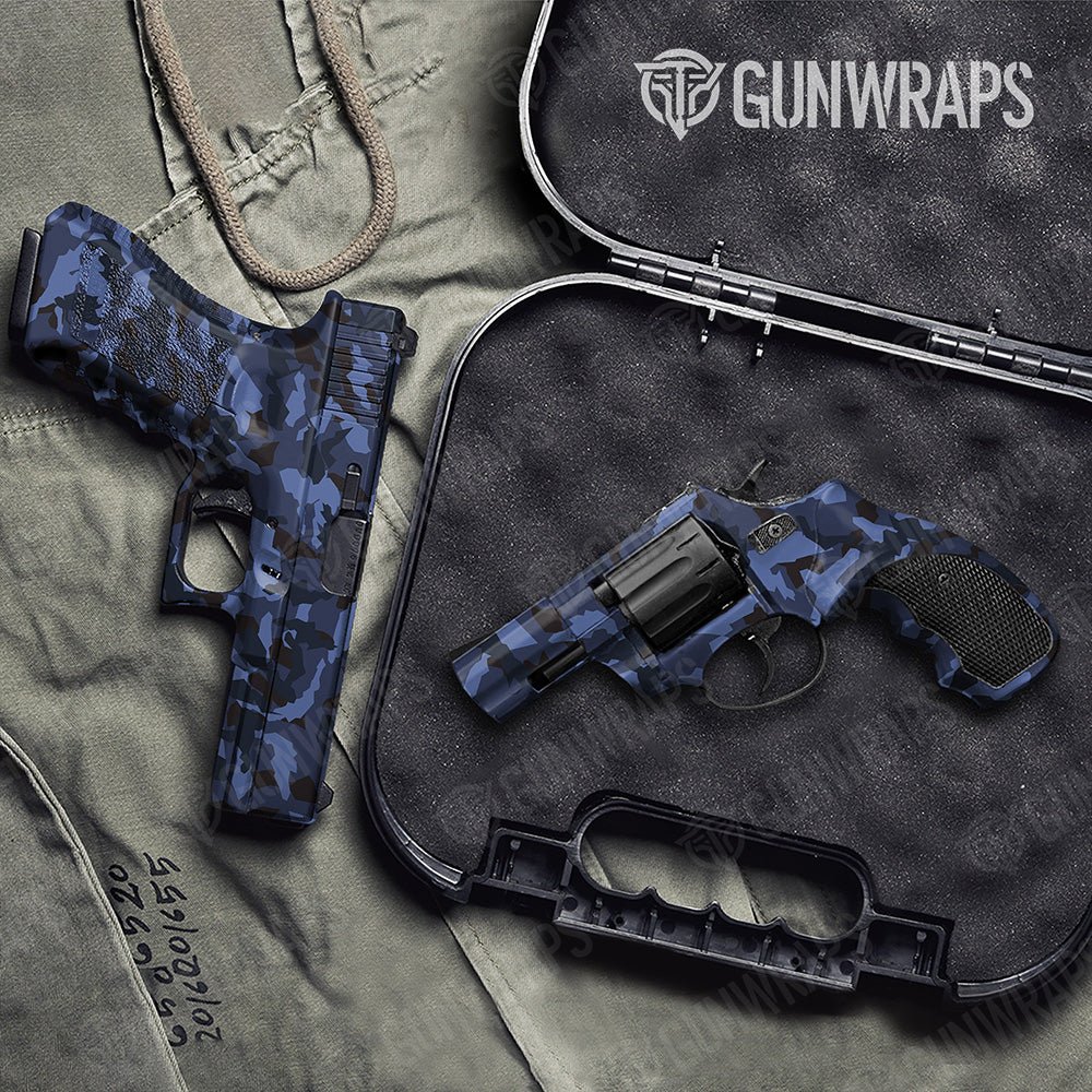 Handgun Erratic Blue Midnight Camo Gun Skin Vinyl Wrap