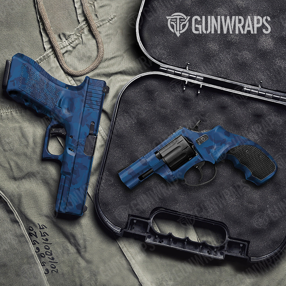 Handgun Erratic Elite Blue Camo Gun Skin Vinyl Wrap