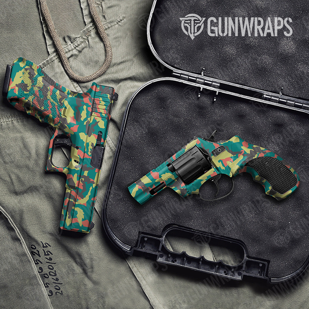 Handgun Erratic Fiesta Camo Gun Skin Vinyl Wrap