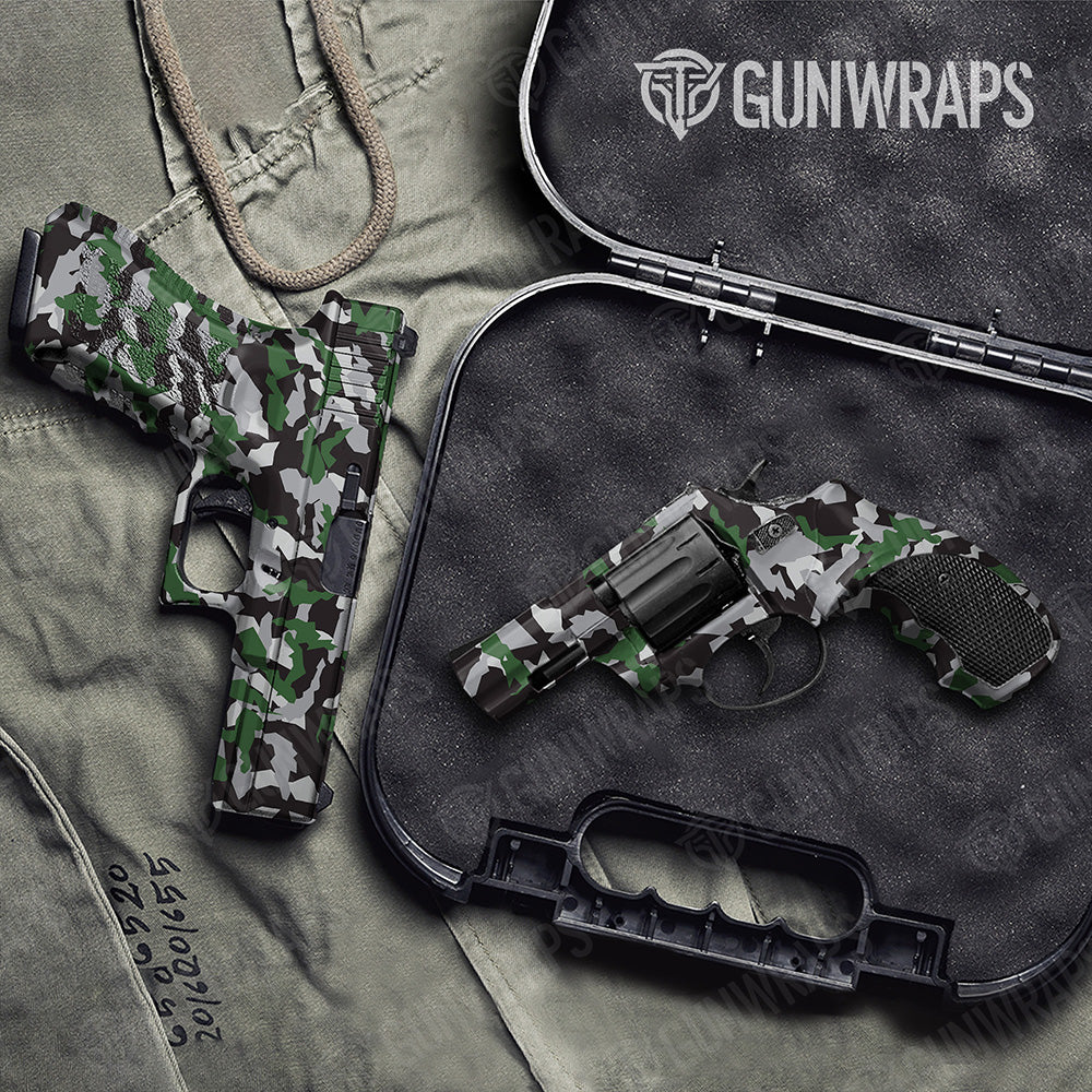 Handgun Erratic Green Tiger Camo Gun Skin Vinyl Wrap