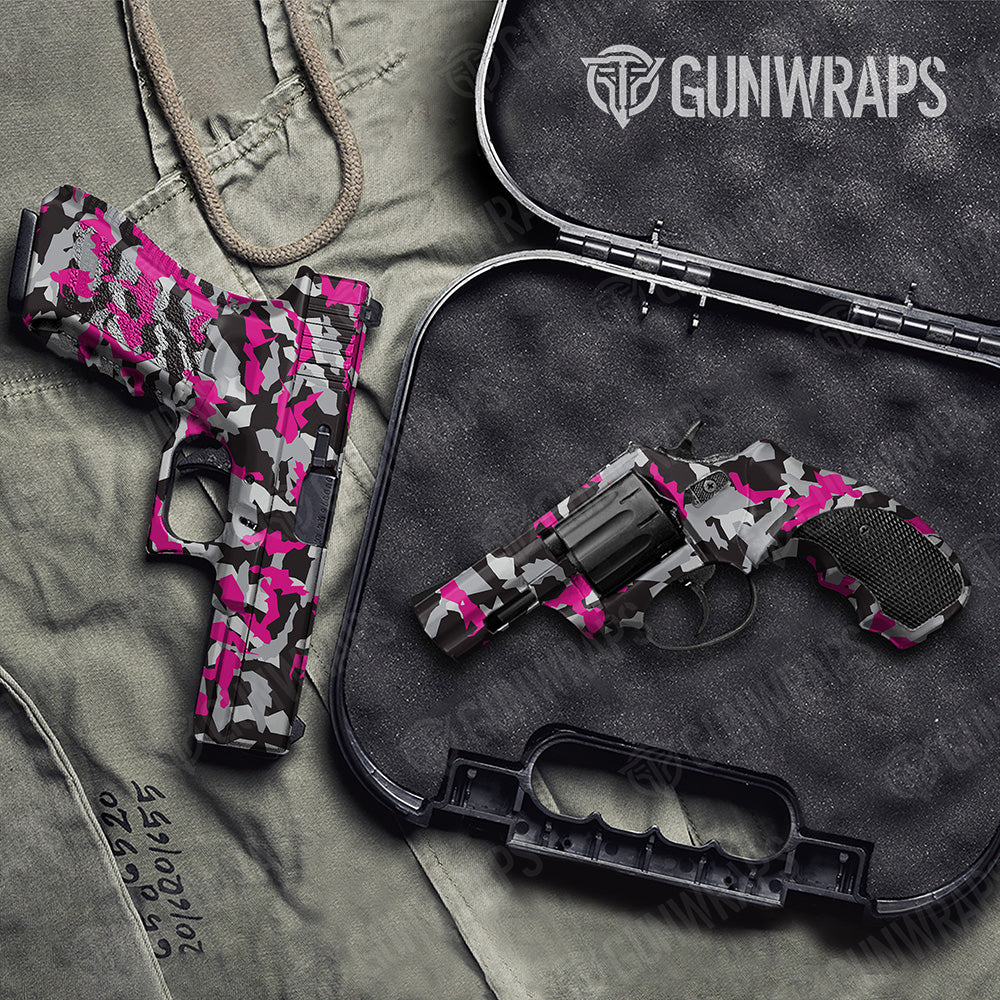 Handgun Erratic Magenta Tiger Camo Gun Skin Vinyl Wrap