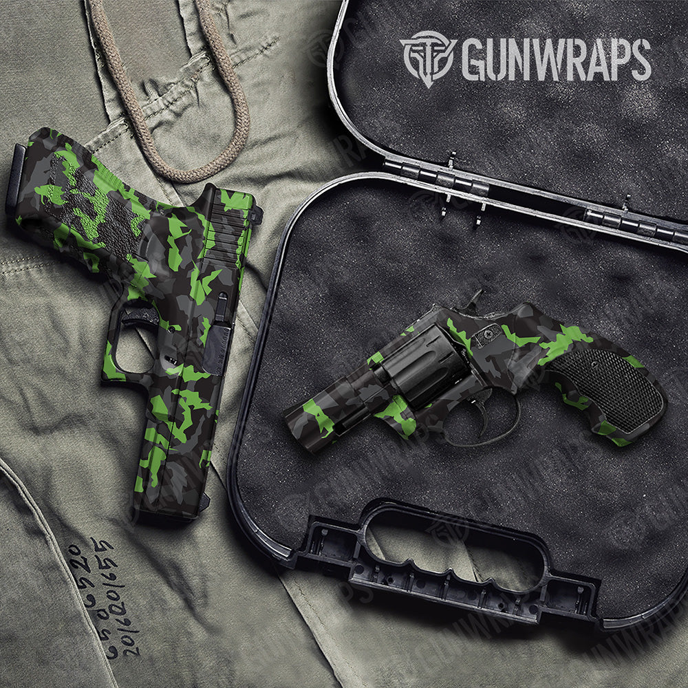 Handgun Erratic Metro Green Camo Gun Skin Vinyl Wrap