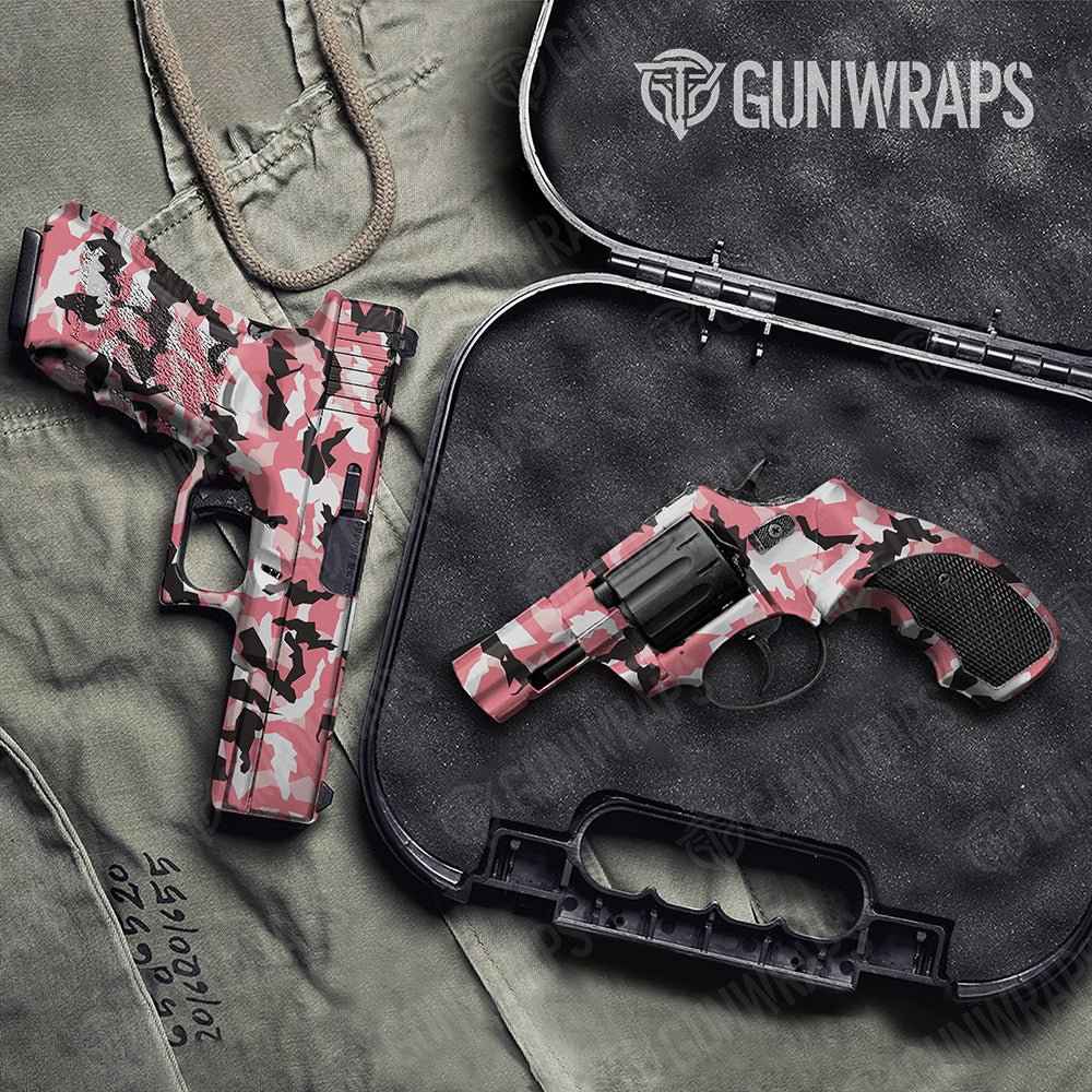 Handgun Erratic Pink Camo Gun Skin Vinyl Wrap