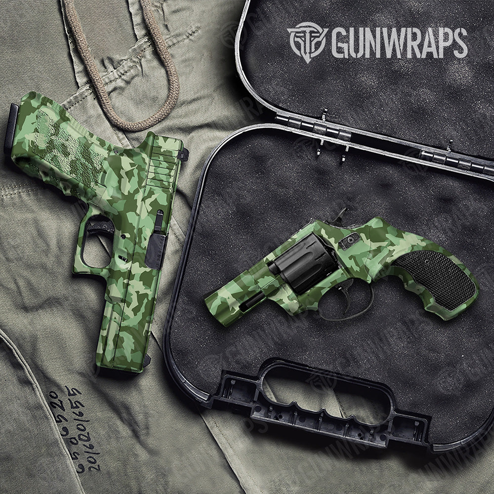 Handgun Erratic Pistachio Camo Gun Skin Vinyl Wrap