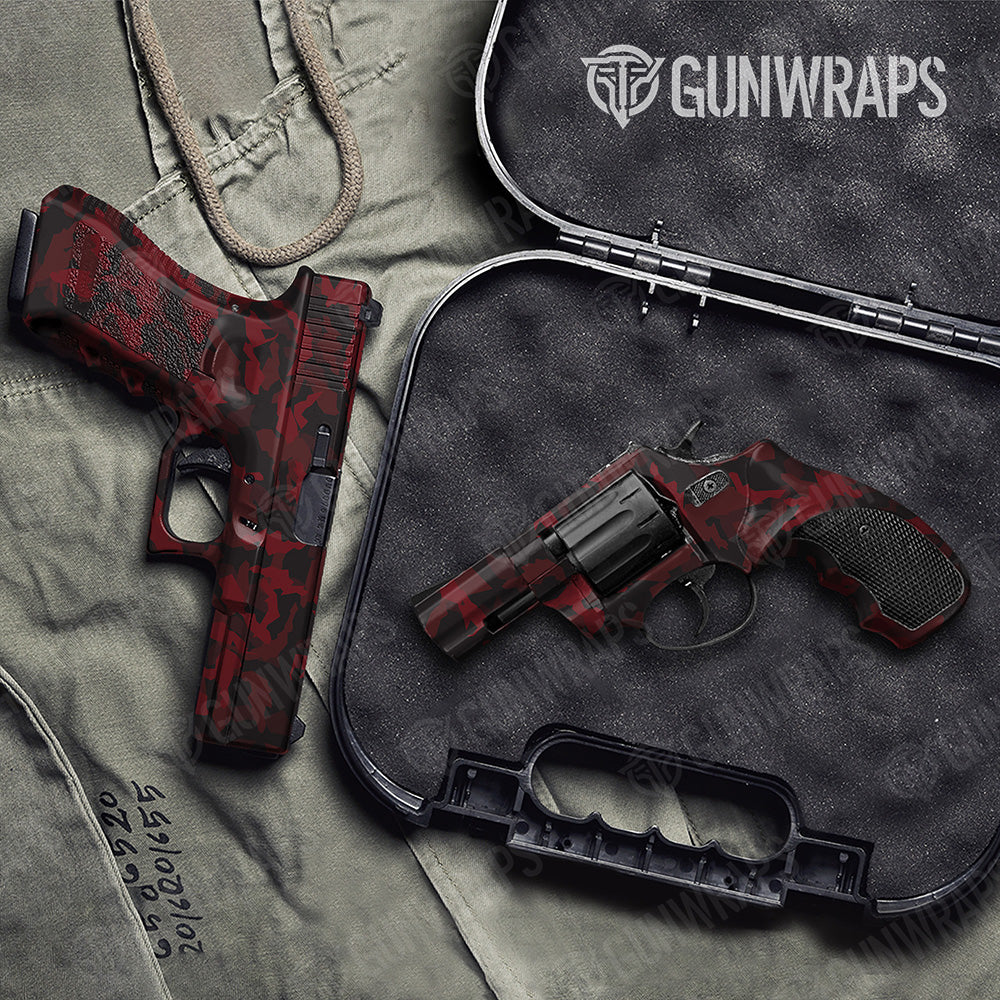 Handgun Erratic Vampire Red Camo Gun Skin Vinyl Wrap