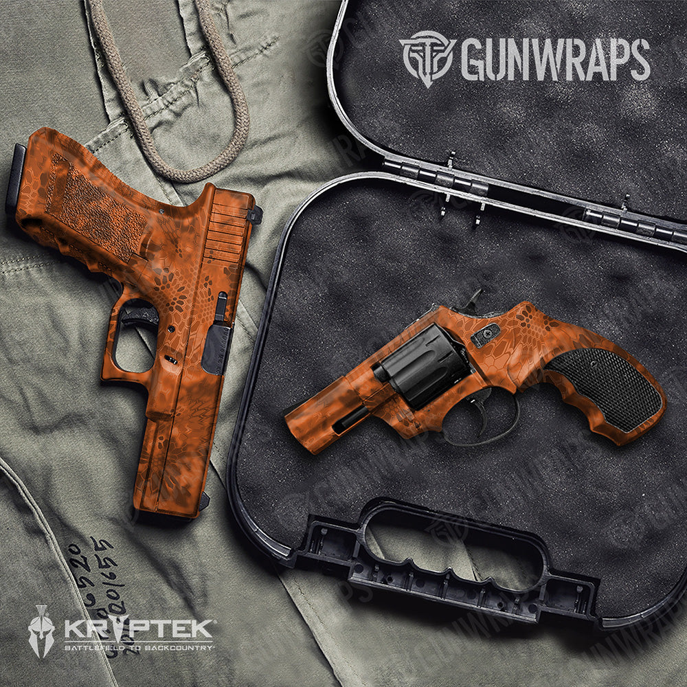 Handgun Kryptek Orange Camo Gun Skin Vinyl Wrap